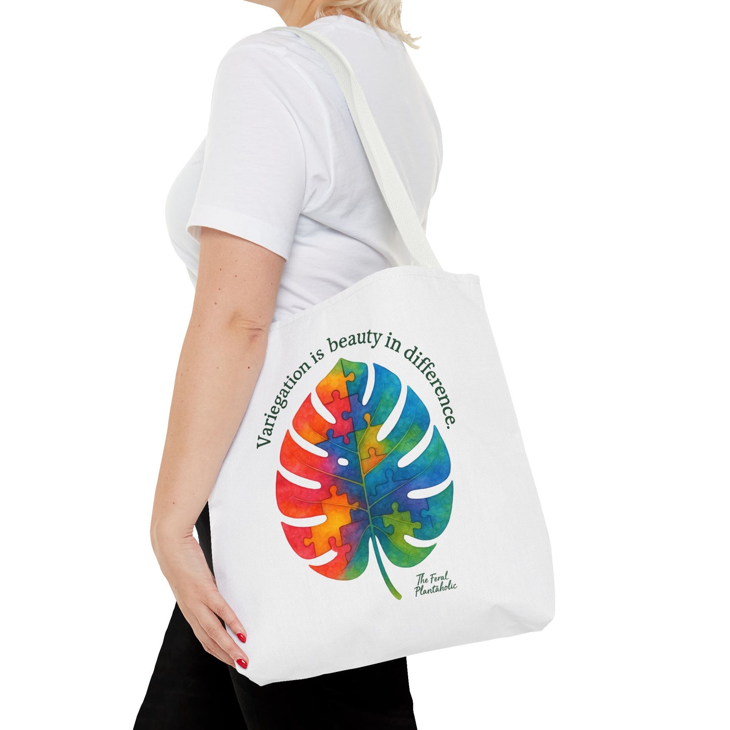 Colorful Monstera Leaf Tote Bag, Eco-Friendly Shopping Bag, Puzzle Aesthetic Purse, Nature Lover Gift, Art Tote for Every Occasion