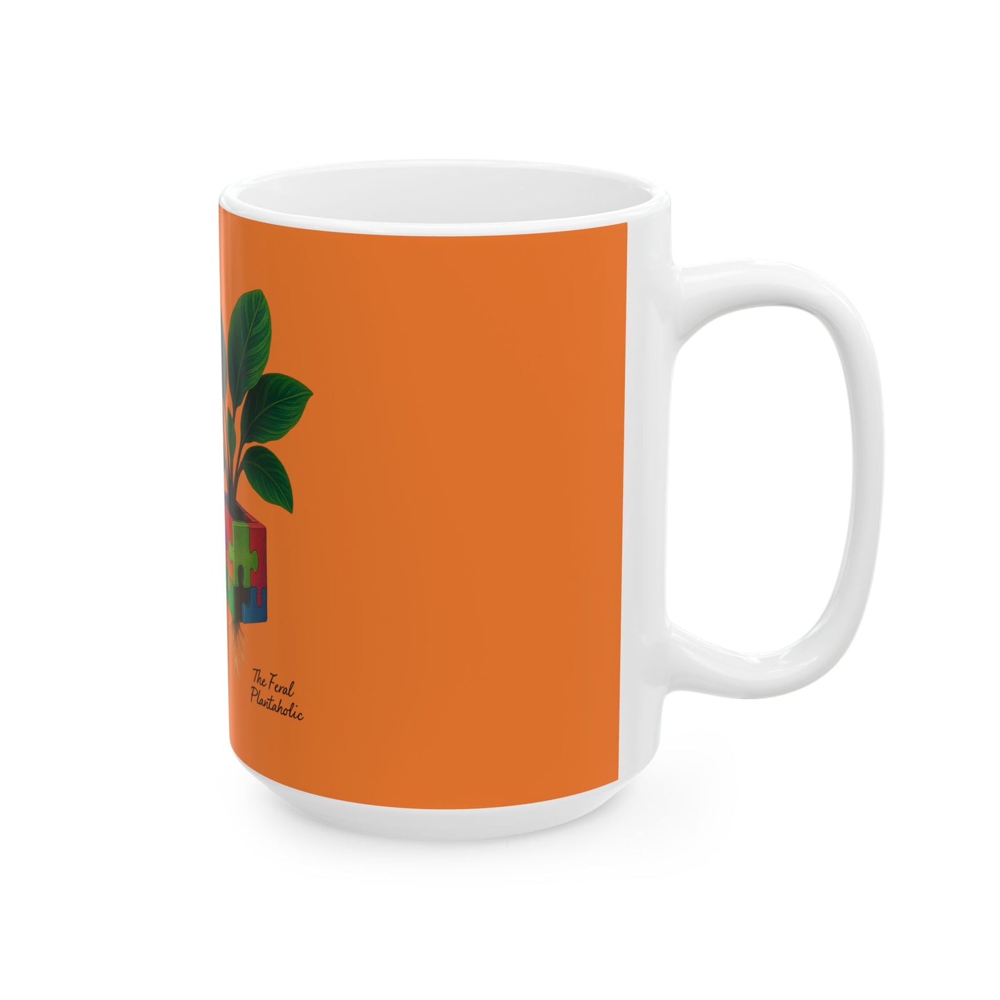 Autistic & Thriving Ceramic Mug - 11oz, 15oz, Autism Awareness Gift, Motivational Cup, Plant Lover's Mug, Self-Care Coffee Mug