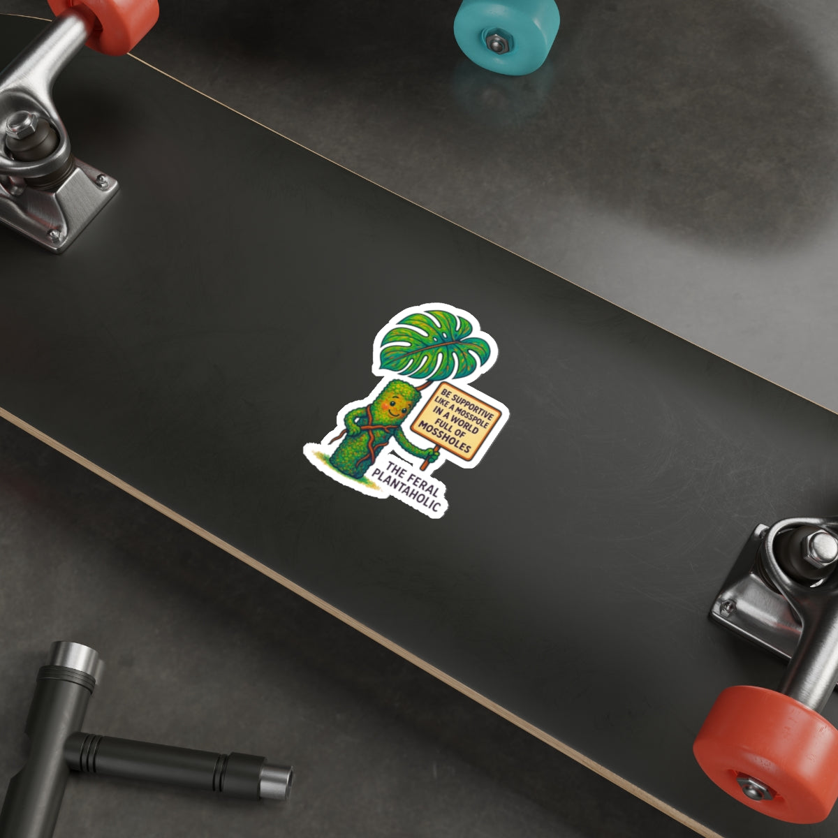 Supportive Mosspole Die-Cut Stickers - Feral Plantaholic Design