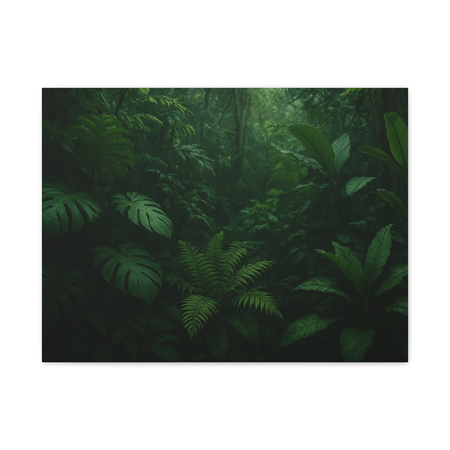 Jungle Matte Canvas Wall Art — Lush Green Tropical Forest Print (Stretched 1.25")