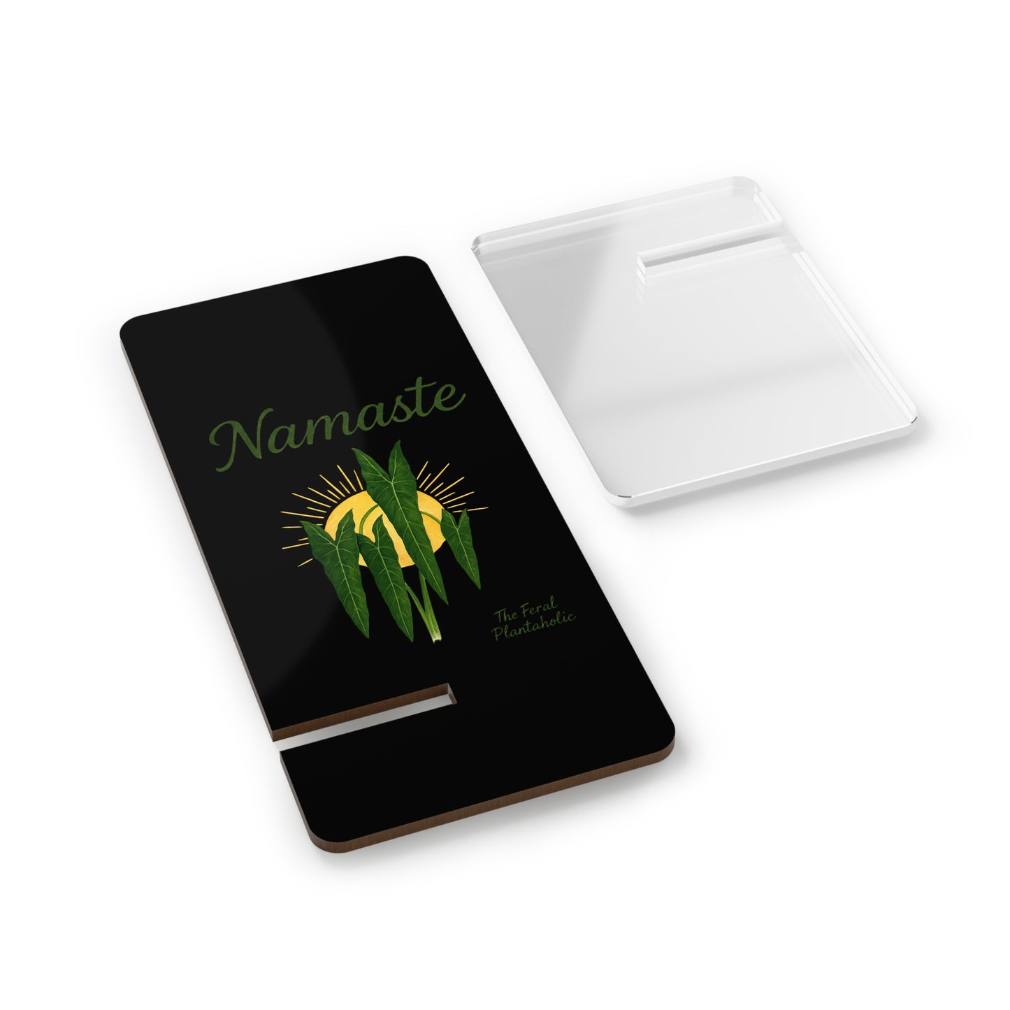 Namaste Phone Stand – Foldable Mobile Display Stand with Botanical Design