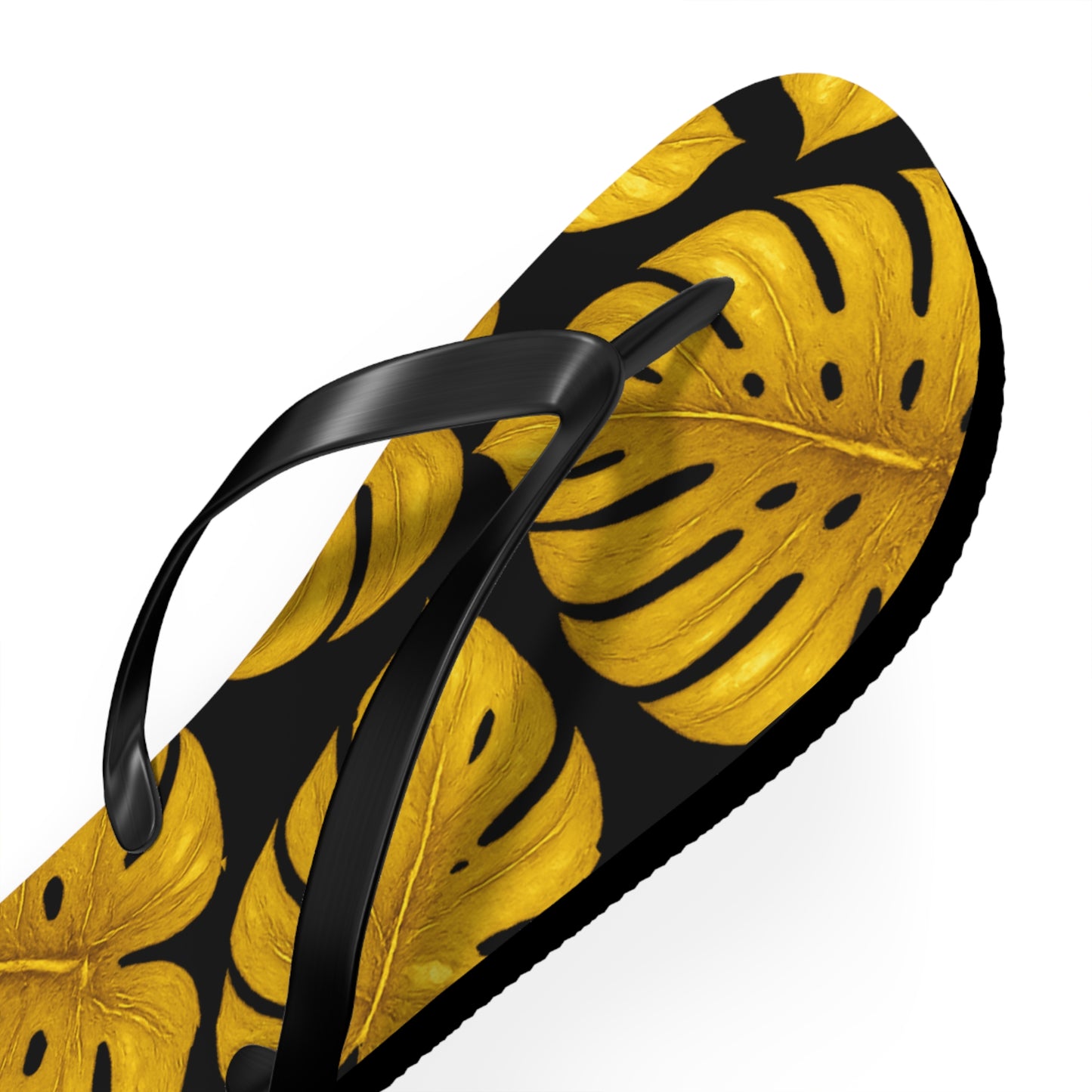 Tropical Flip Flops with Monstera Leaves, Summer Footwear, Beach Sandals, Vacation Essentials, Stylish Poolside Slippers