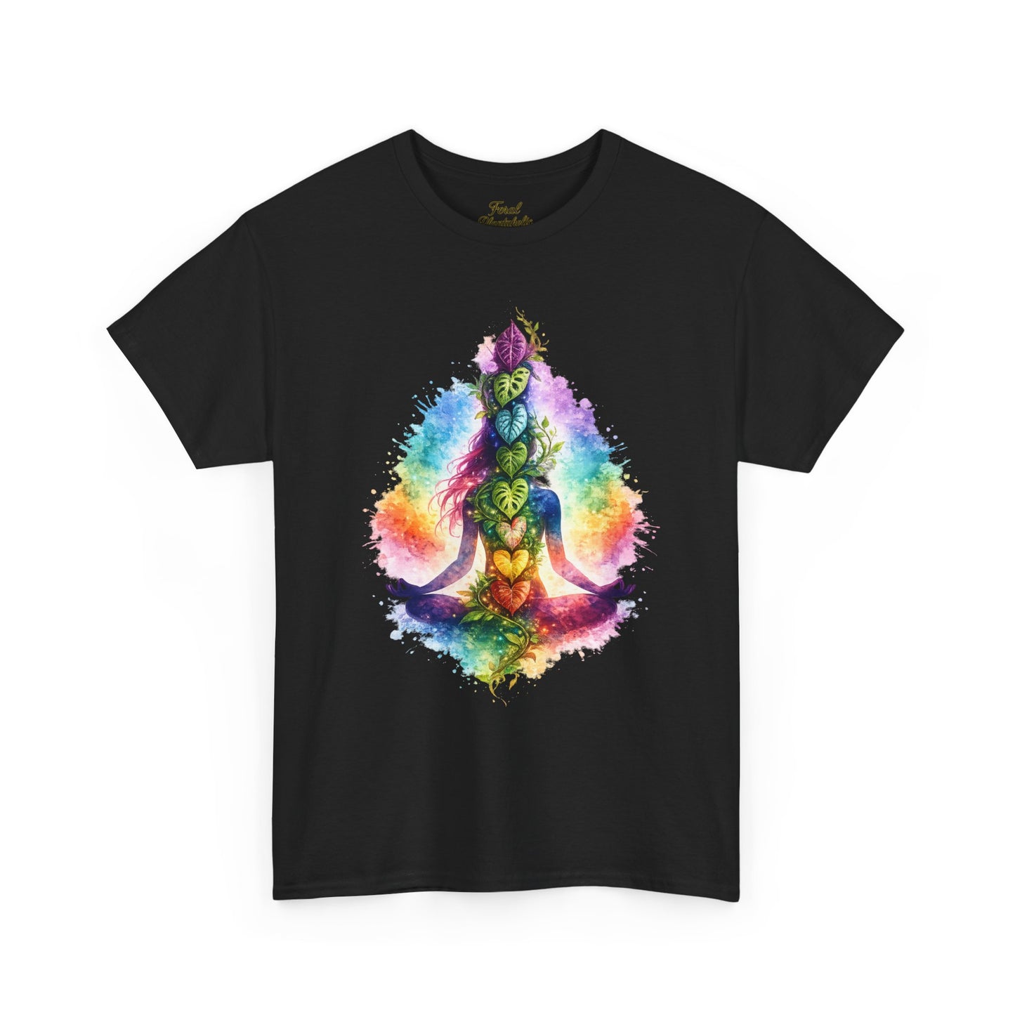 Rainbow Chakra Yoga T-Shirt — Colorful Spiritual Meditation Tee