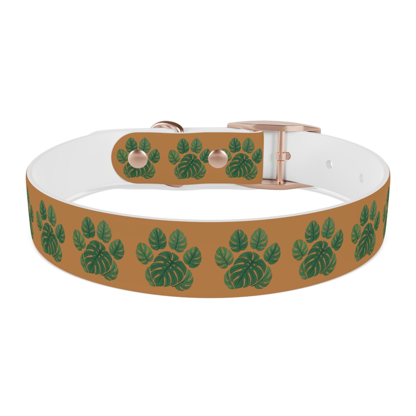 Monstera Leaf Dog Collar — Tropical Green Plant Pattern Pet Collar