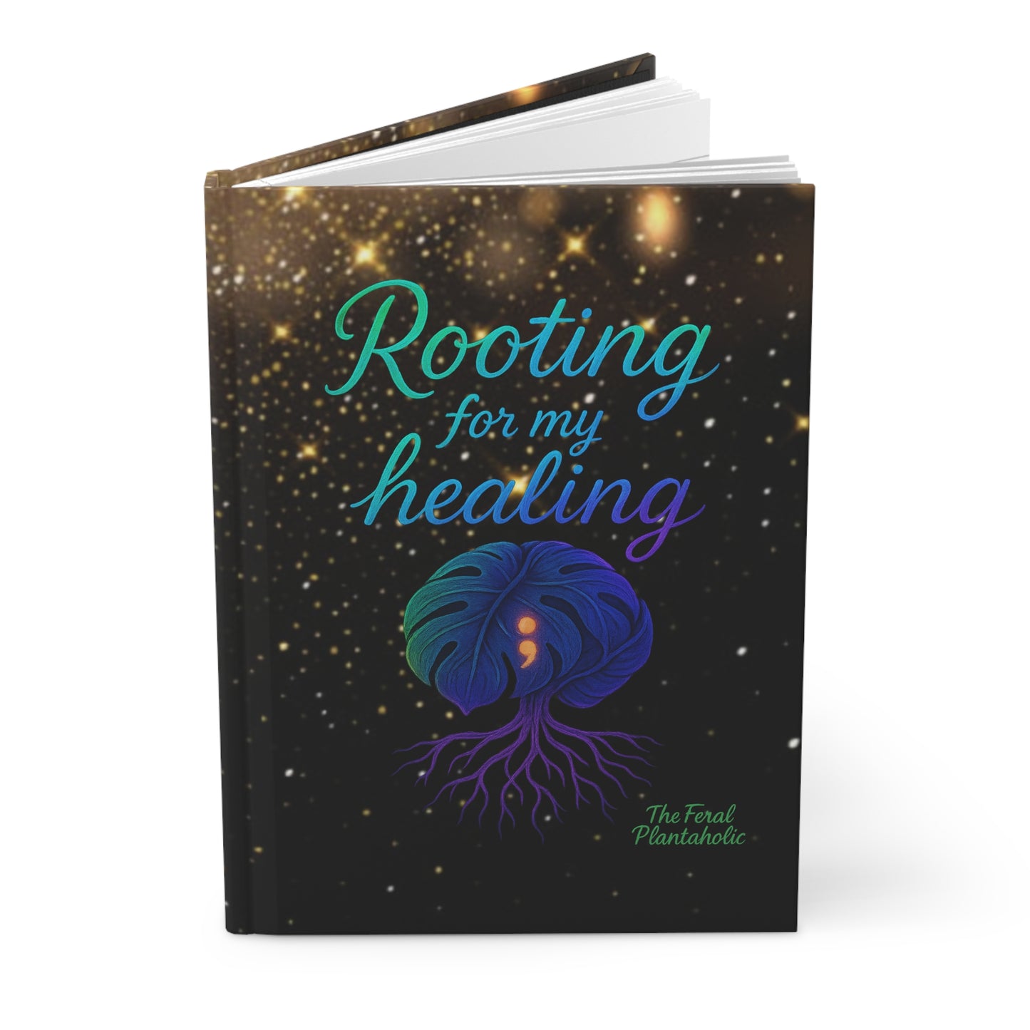 Healing Journey Journal, Inspire Self-Discovery, Wellness Gift, Mindfulness Notebook, Cosmic Stars Design, Self-Care Diary
