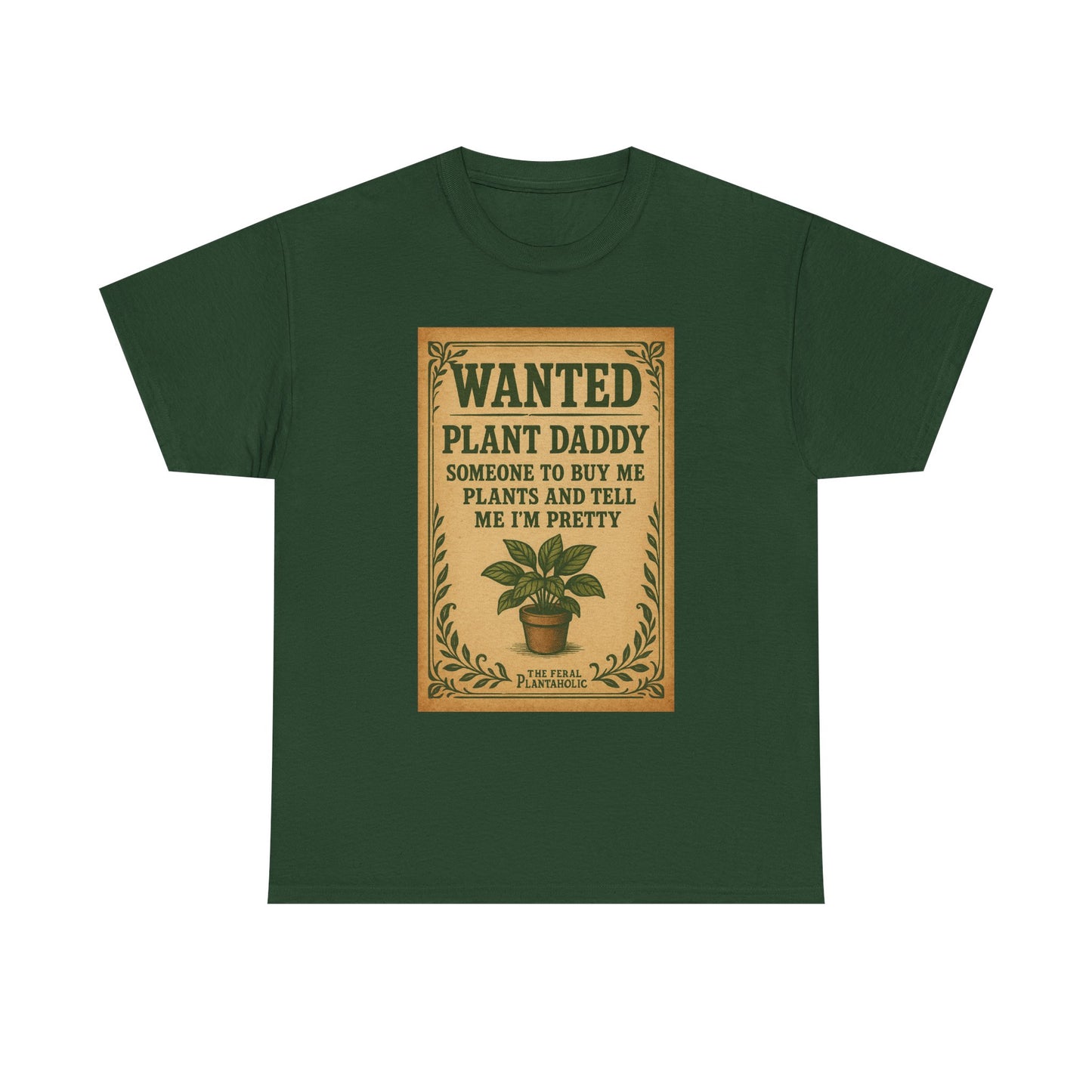 Wanted Plant Daddy Tee, Funny Plant Lover Shirt, Gift for Gardening Dad, Unisex Cotton T-Shirt, Cute Plant Dad Apparel