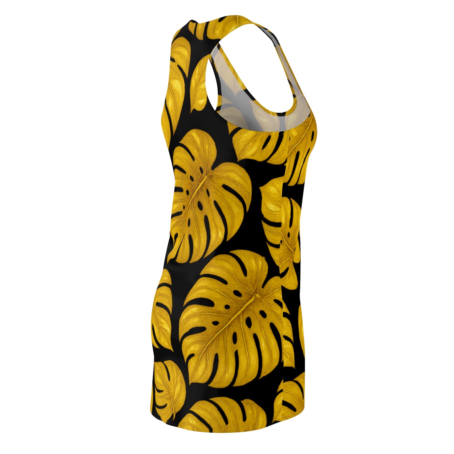 Tropical Leaf Racerback Dress - Summer Vibes, Vacation Wear, Casual Dress, Beach Party, Unique Gift