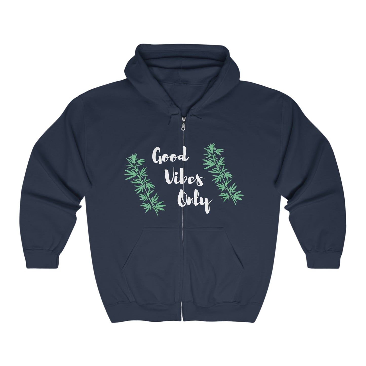 Good Vibes Only Women's Weed Zip Up Hoodie