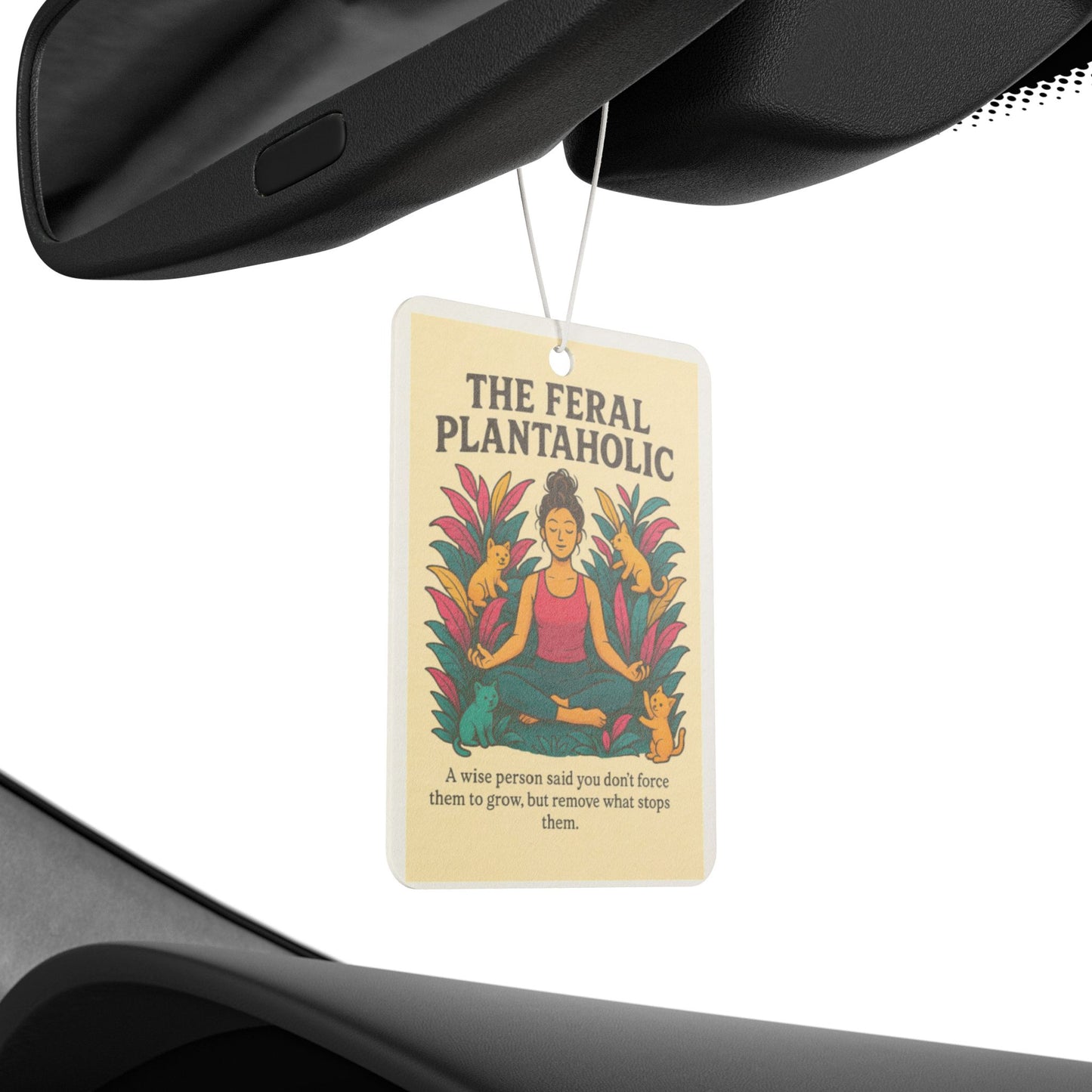 Feral Plantaholic Car Air Freshener | Cute Botanical Decor, Gift for Plant Lovers, Home Freshener, Car Fragrance, Eco-Friendly Aromatherapy