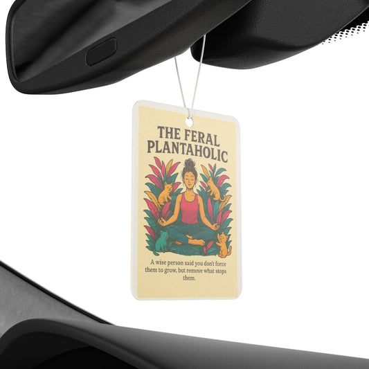Feral Plantaholic Car Air Freshener | Cute Botanical Decor, Gift for Plant Lovers, Home Freshener, Car Fragrance, Eco-Friendly Aromatherapy