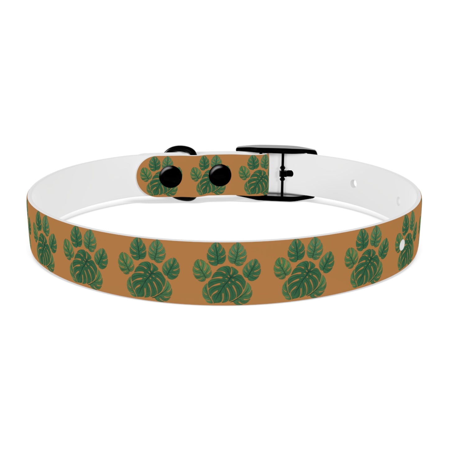 Monstera Leaf Dog Collar — Tropical Green Plant Pattern Pet Collar