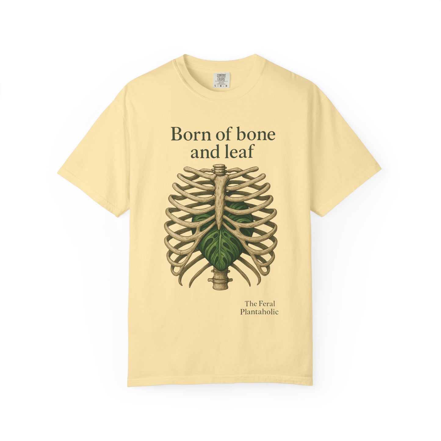 Born of Bone and Leaf T-Shirt — Botanical Ribcage Graphic Tee