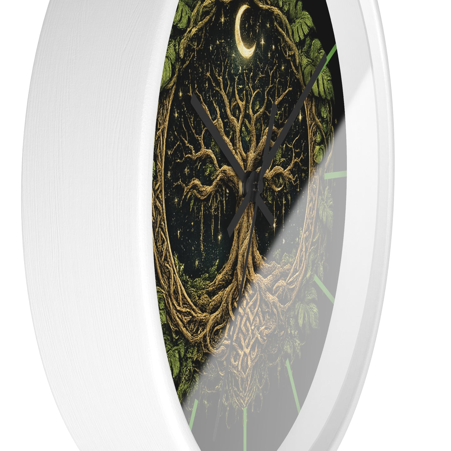 Celtic Tree of Life Wall Clock — Moonlit Night Woodland Decor