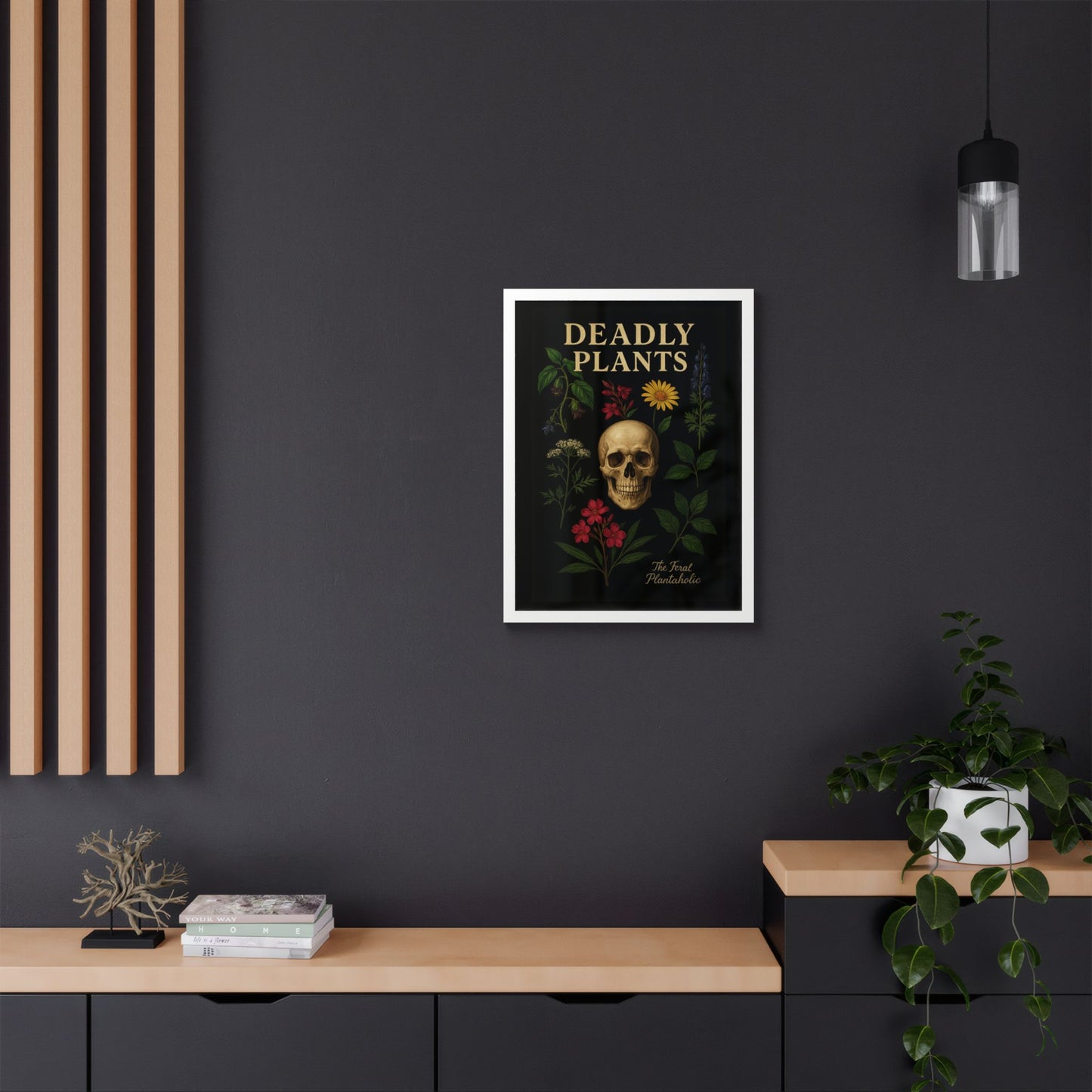 Deadly Plants Botanical Skull Framed Poster — Vintage Poisonous Plant Art