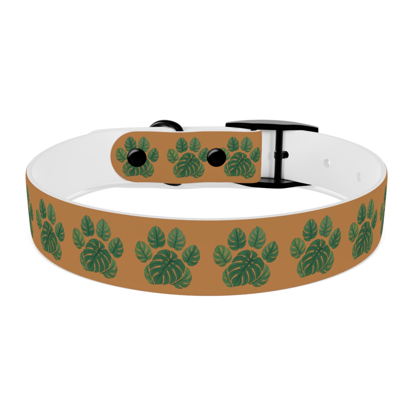Monstera Leaf Dog Collar — Tropical Green Plant Pattern Pet Collar