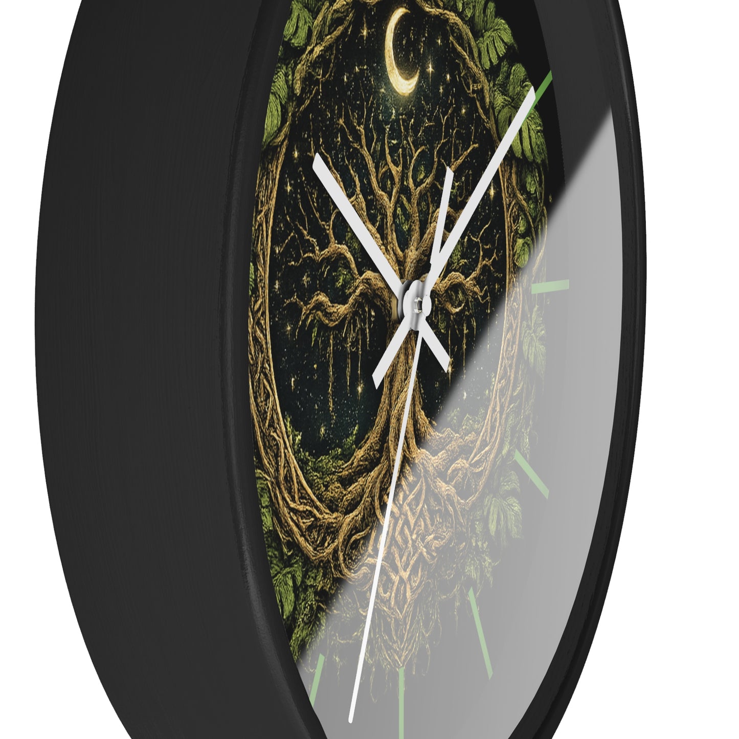 Celtic Tree of Life Wall Clock — Moonlit Night Woodland Decor