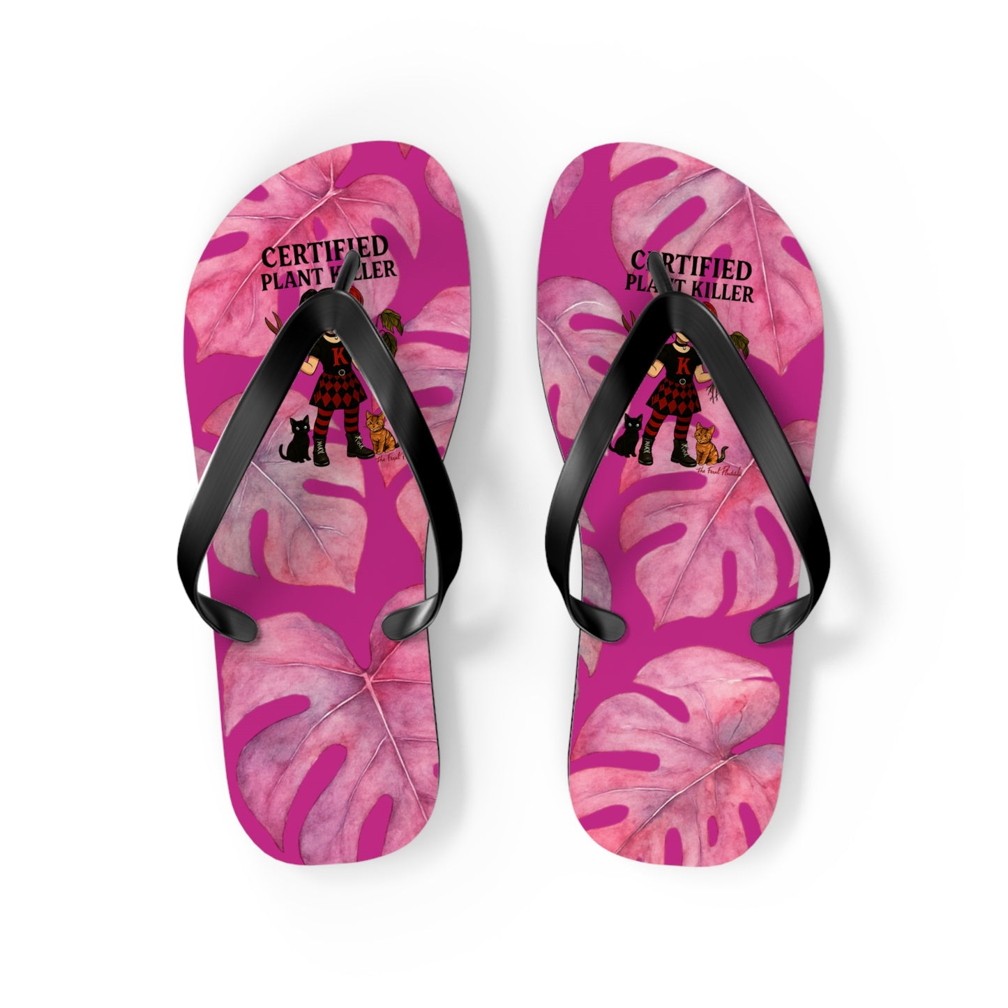 Certified Plant Killer Flip Flops, Fun Summer Sandals for Plant Lovers, Unique Beach Footwear, Gift for Gardeners