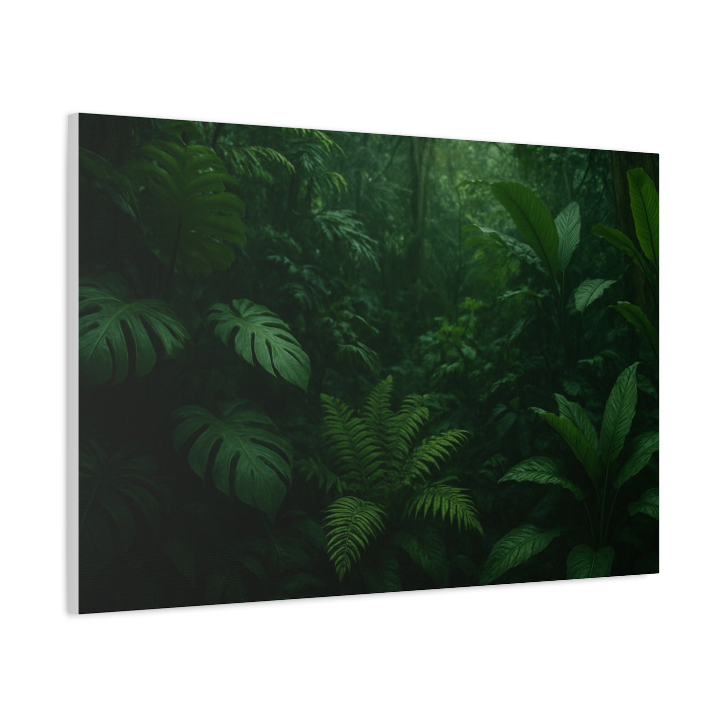 Jungle Matte Canvas Wall Art — Lush Green Tropical Forest Print (Stretched 1.25")