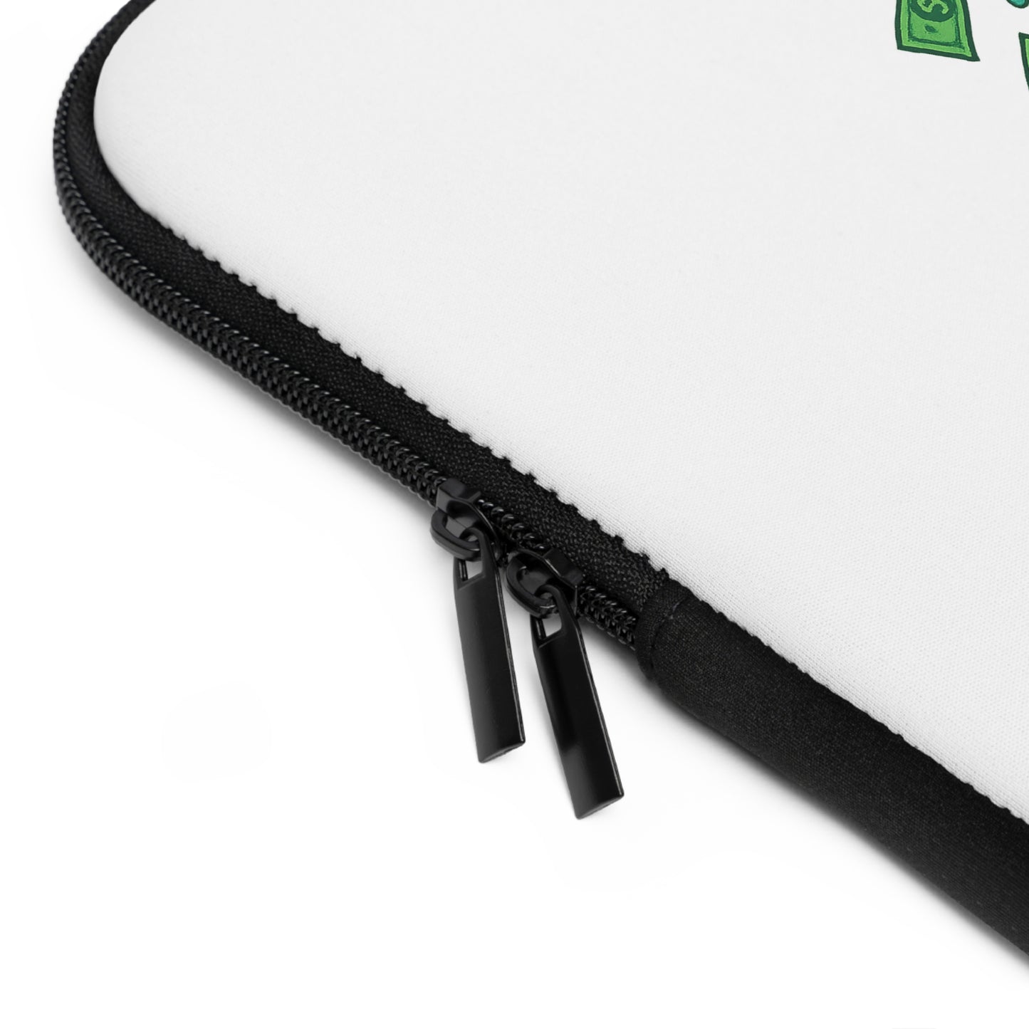 Playful Laptop Sleeve with 'Make It Rain' Design, Ideal for Creatives, Students, or Business Use, Gift for Graduations, Birthdays, Holidays