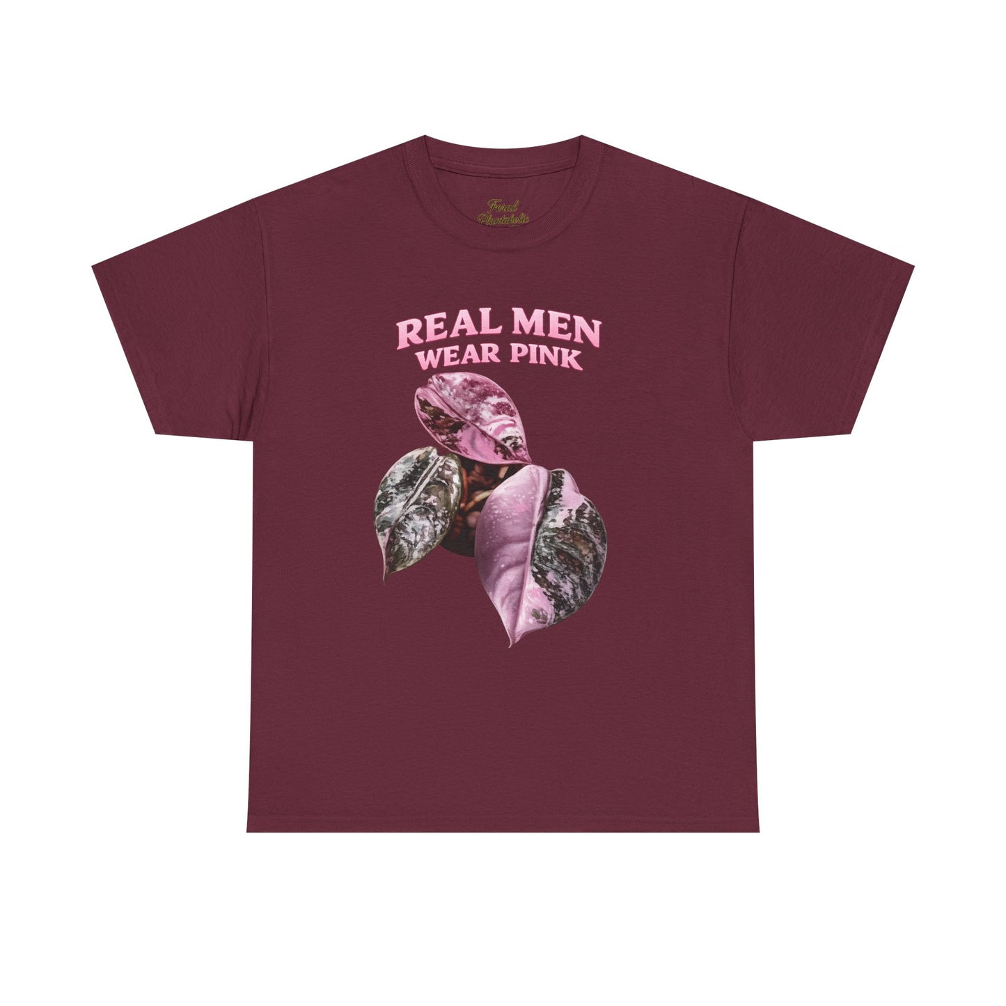 Real Men Wear Pink T-Shirt – Vintage Pink Leaf Graphic Tee