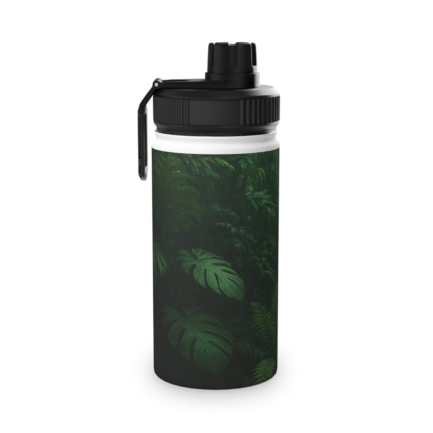 Stainless Steel Water Bottle — Dark Jungle Ferns Sports Lid (Insulated Sports Bottle)