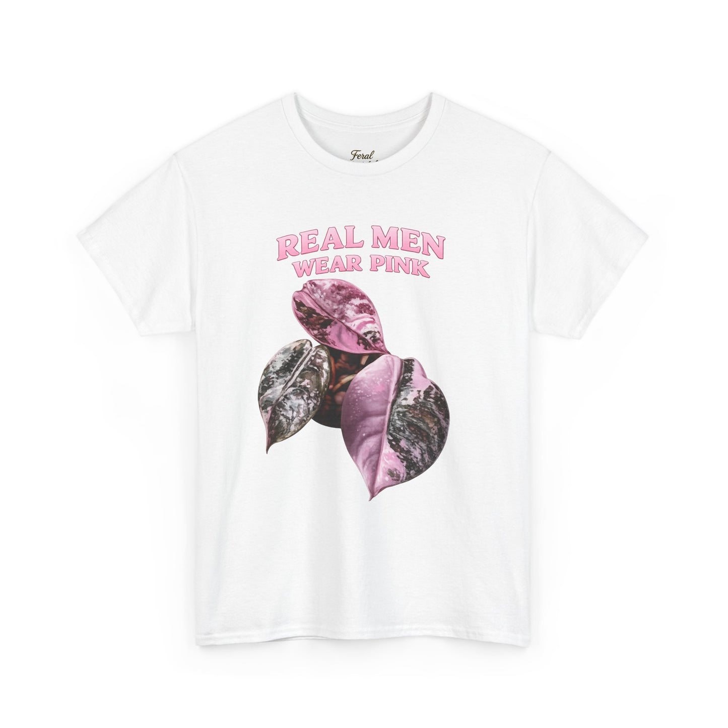Real Men Wear Pink T-Shirt – Vintage Pink Leaf Graphic Tee