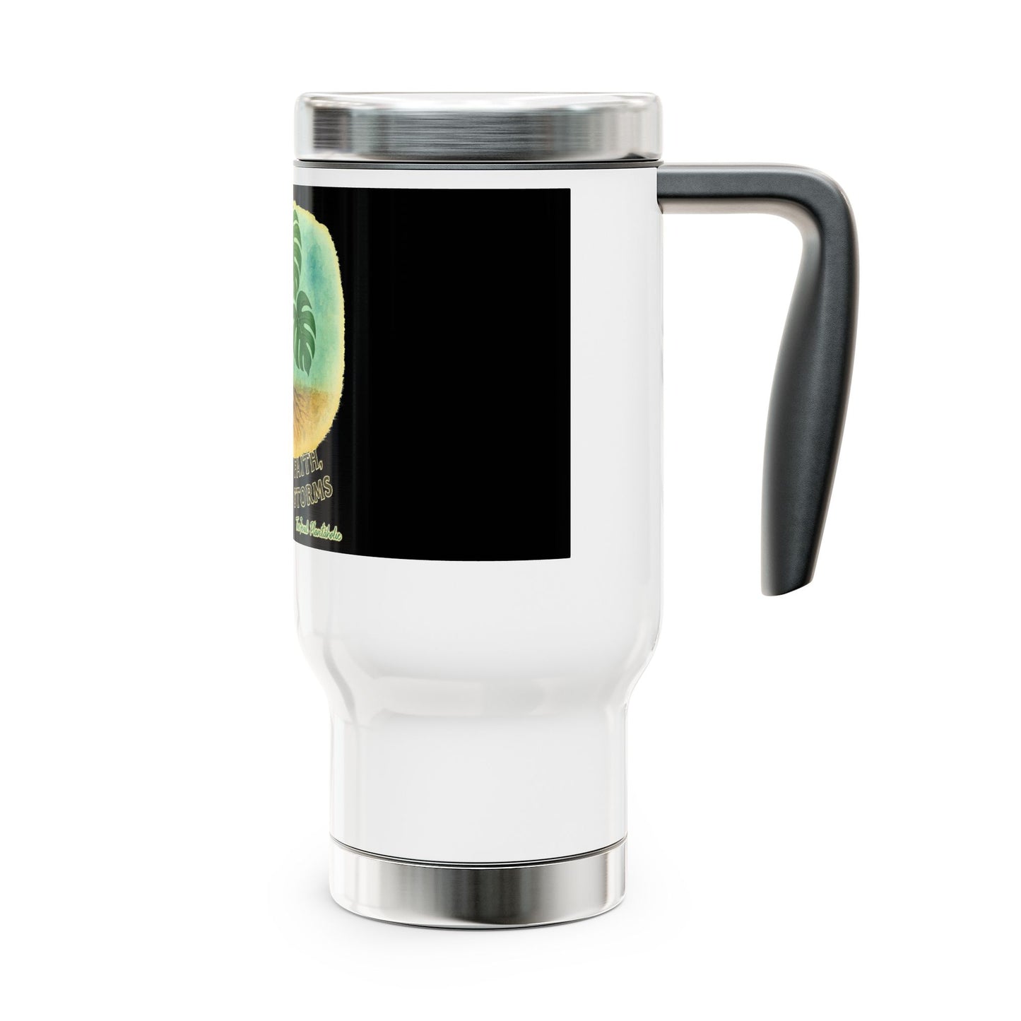 Travel Mug with Handle - Tropical Leaves Design for Nature Lovers, Perfect Gift for Adventurers, Coffee Mug, Eco-Friendly Drinkware, [...]
