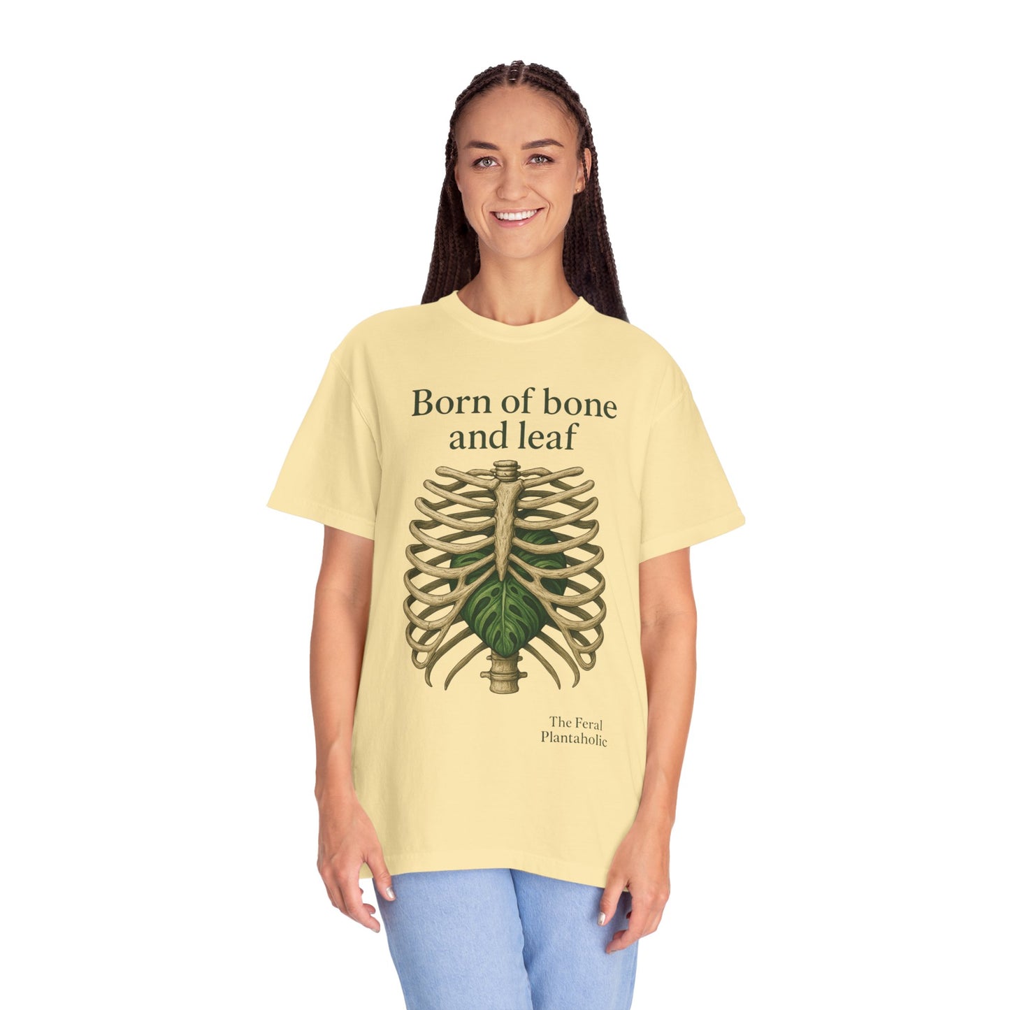 Born of Bone and Leaf T-Shirt — Botanical Ribcage Graphic Tee