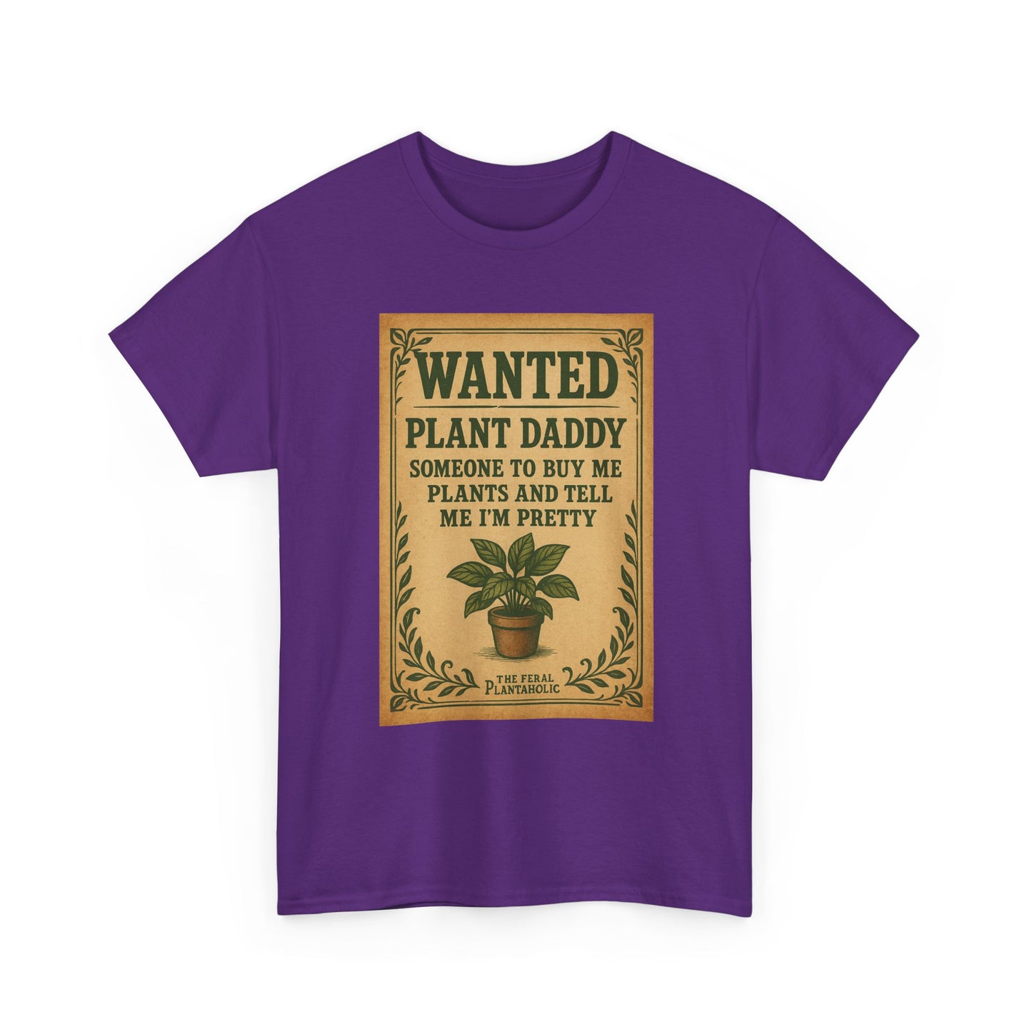 Wanted Plant Daddy Tee, Funny Plant Lover Shirt, Gift for Gardening Dad, Unisex Cotton T-Shirt, Cute Plant Dad Apparel
