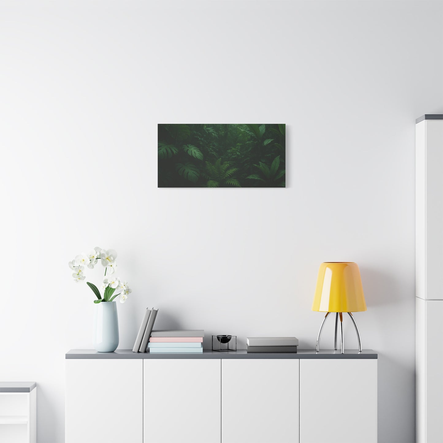 Jungle Matte Canvas Wall Art — Lush Green Tropical Forest Print (Stretched 1.25")