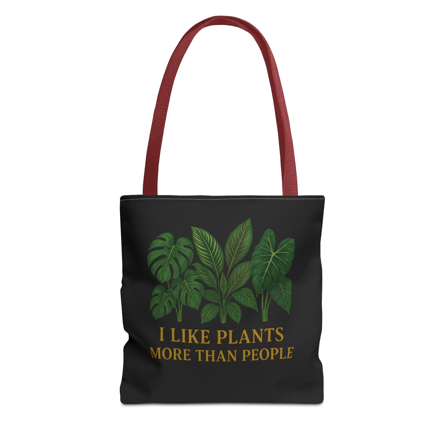 Plant Lover Tote Bag — “I Like Plants More Than People” Botanical Canvas Tote