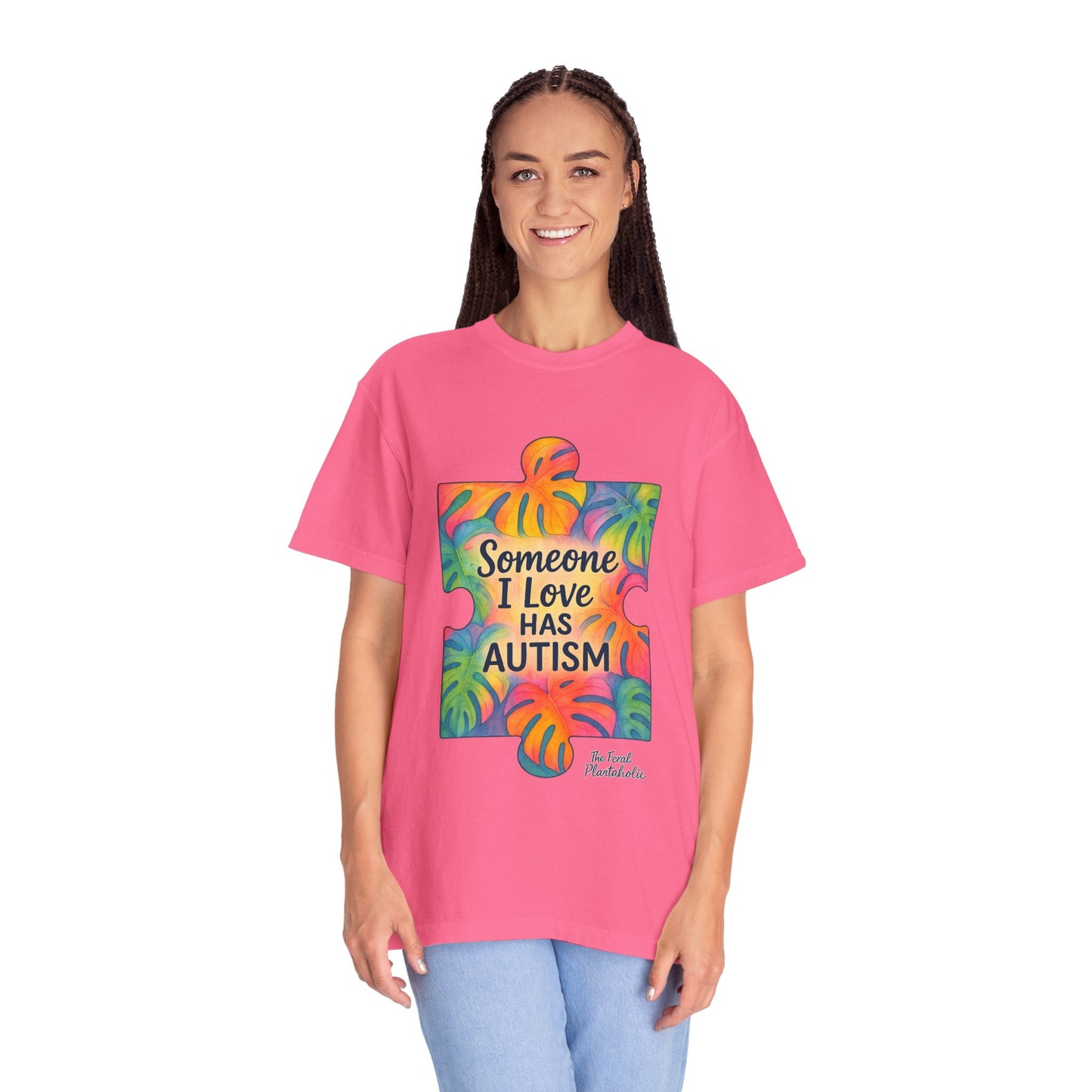 Autism Awareness T-Shirt — "Someone I Love Has Autism" Colorful Puzzle Design