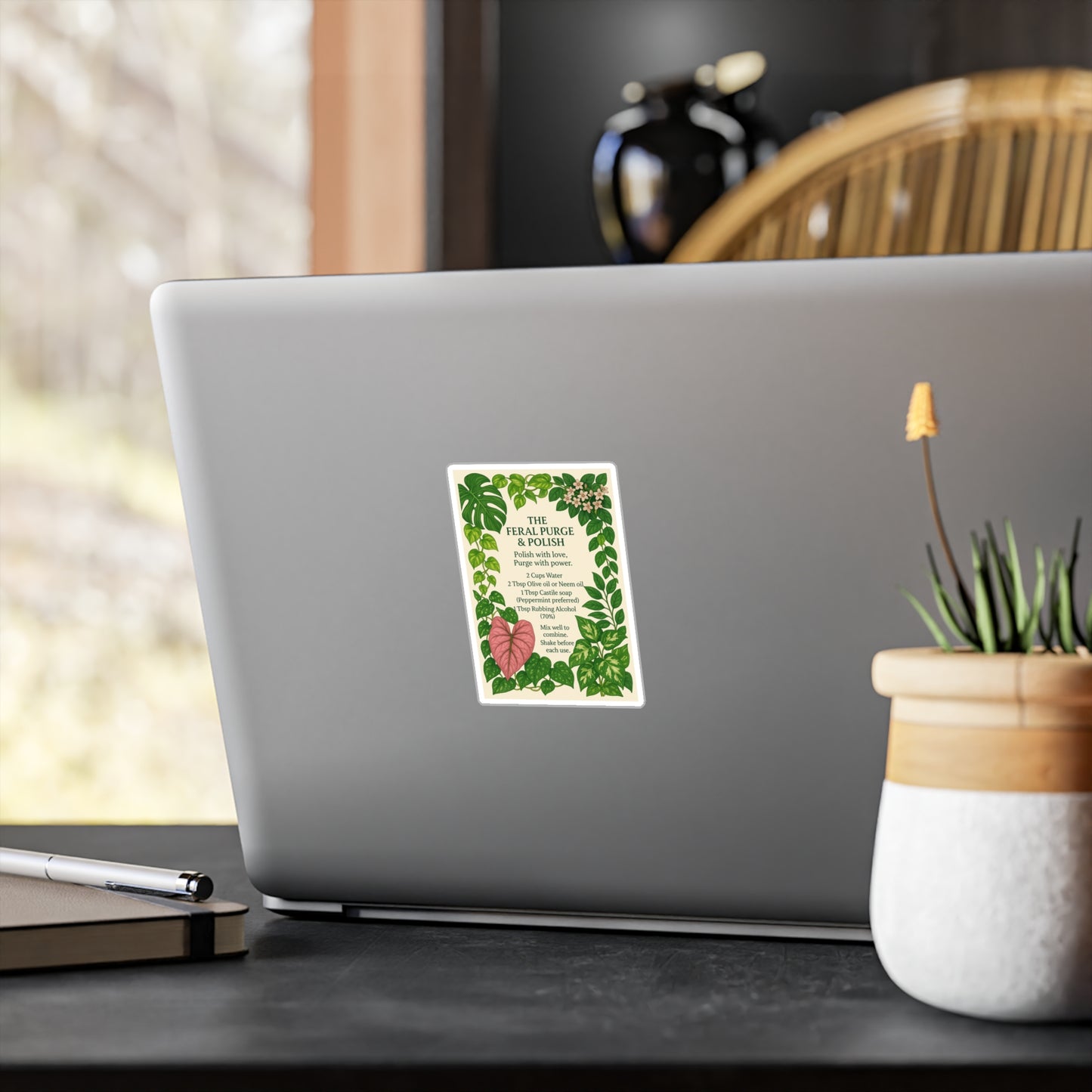 Plant Care Sticker — "The Feral Purge & Polish" Kiss-Cut Vinyl Decal