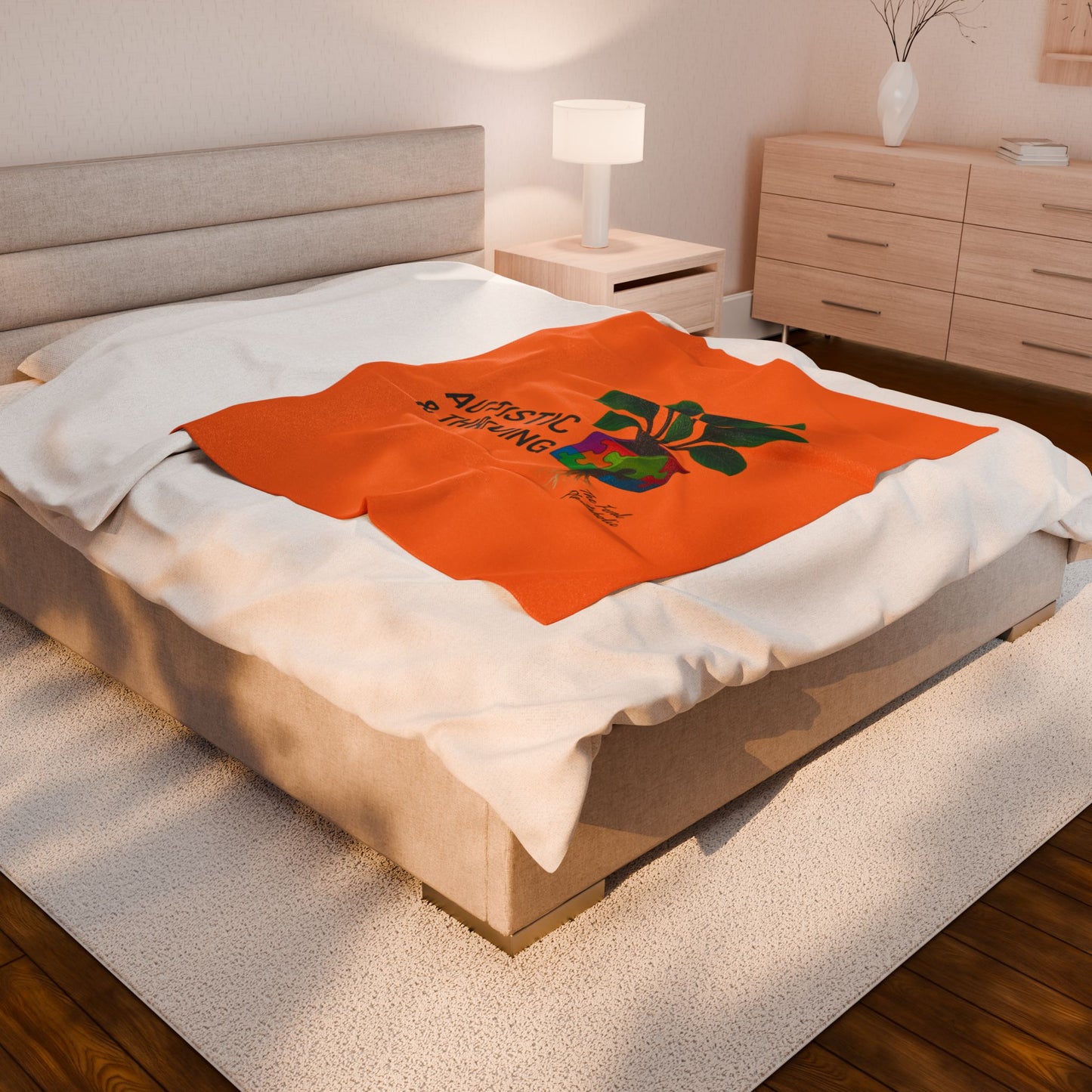Autistic & Thriving Velveteen Blanket, Cozy Gift for Autism Awareness, Soft Plush Throw for All Ages, Perfect for Home Decor, [...]