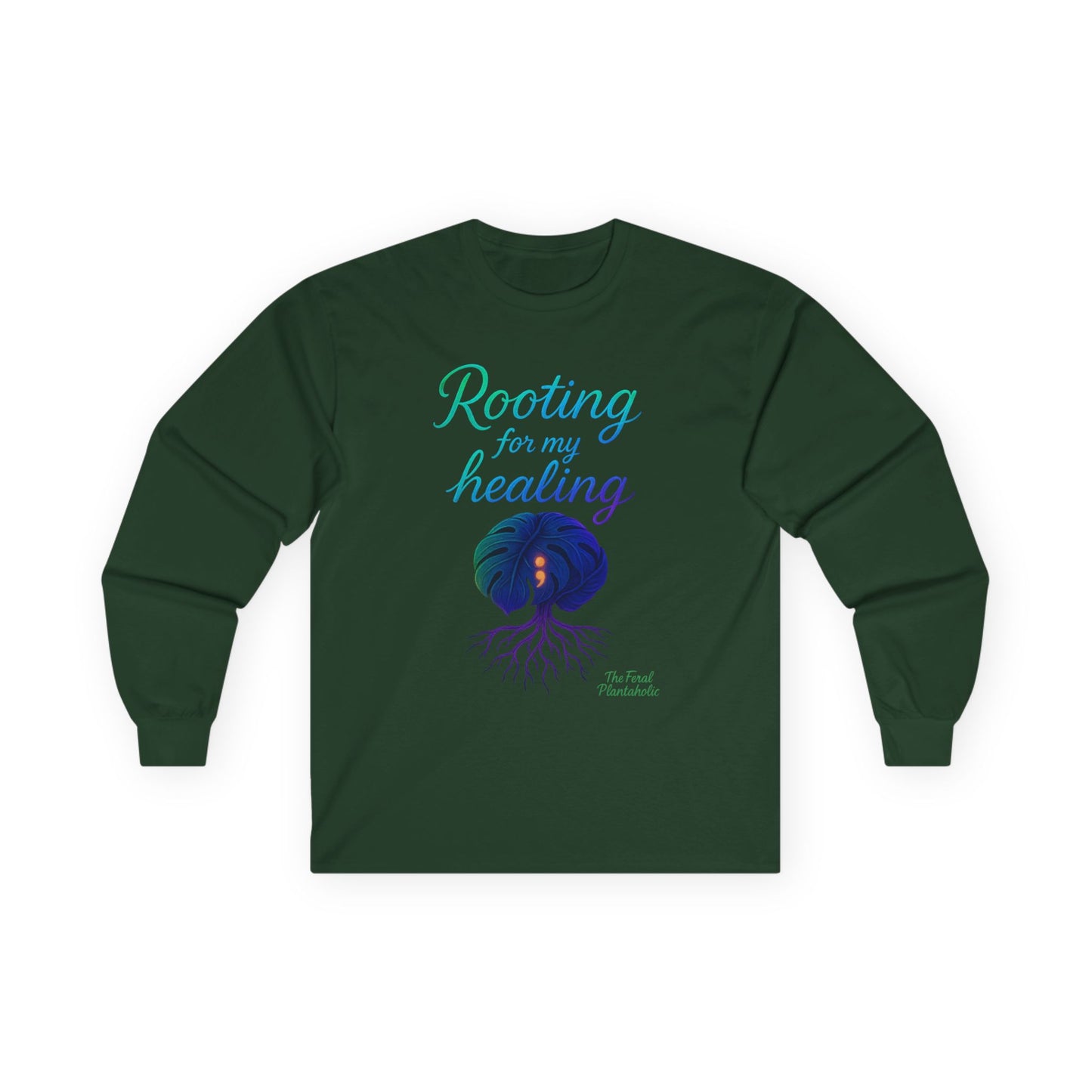 Healing In Spirit Long Sleeve Tee, Unisex Cotton Tee, Rooting for My Healing Shirt, Wellness Gift, Mindfulness Apparel, Self-Care Clothing