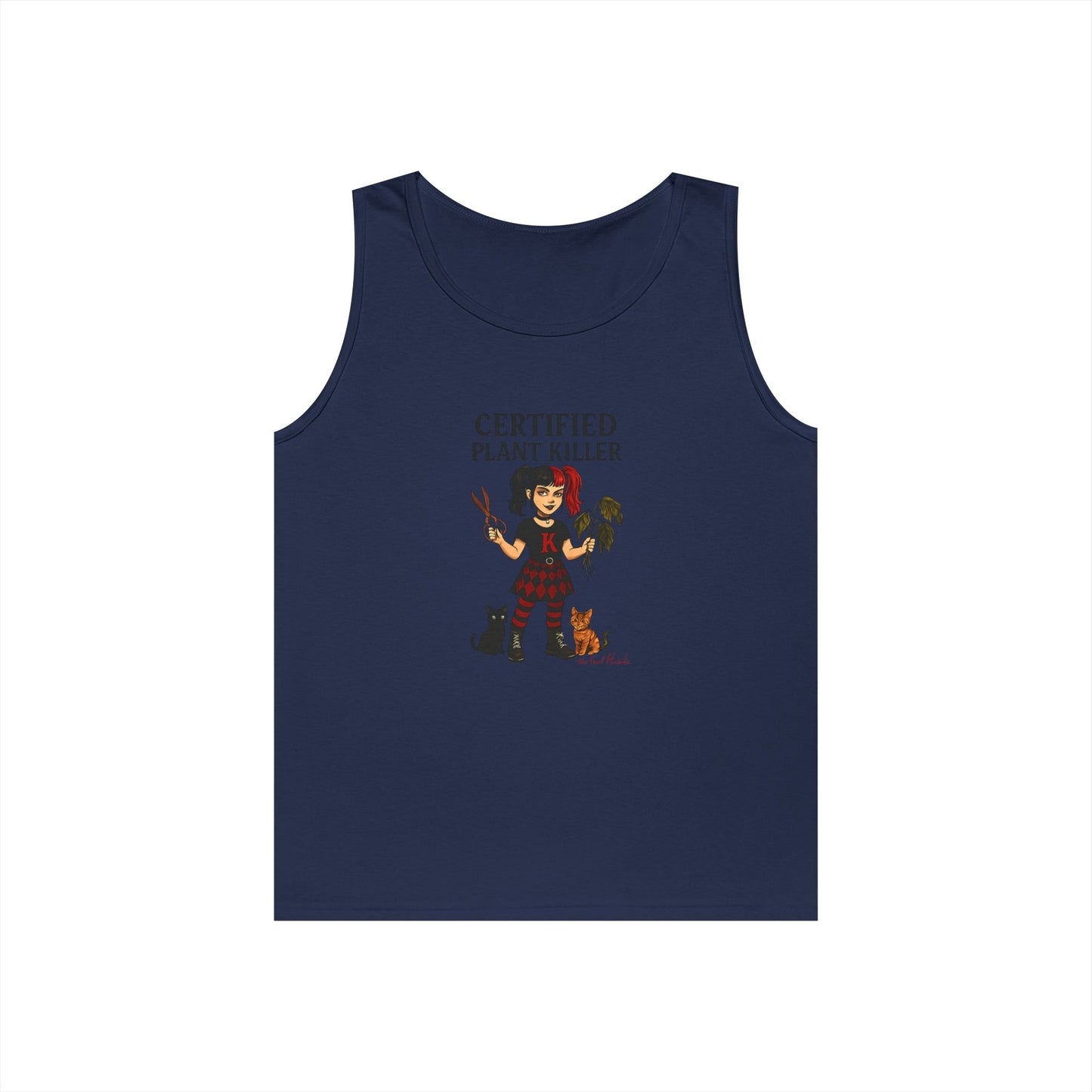 Certified Plant Killer Unisex Heavy Cotton Tank Top, Plant Lover Gift, Gardening Humor Apparel, Casual Summer Wear, Funny Gift for Friends