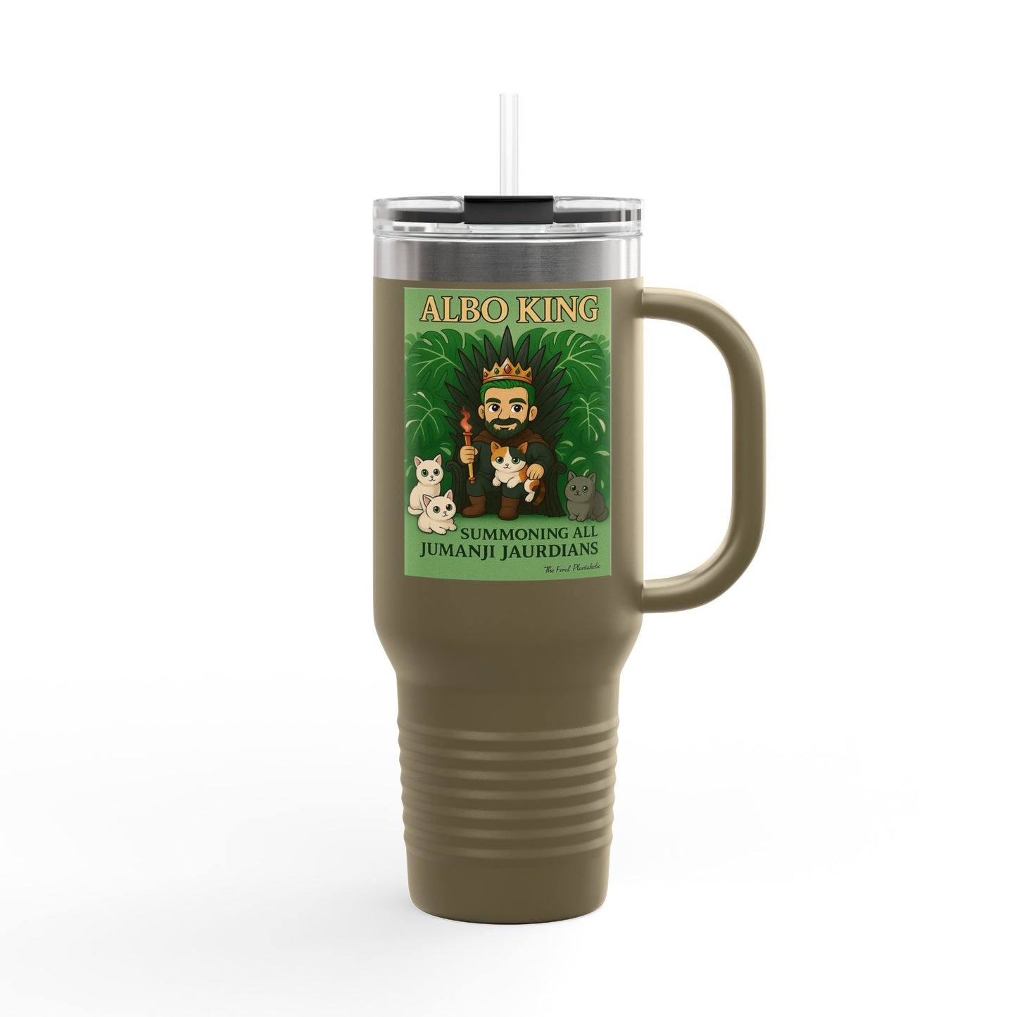 40oz Insulated Travel Mug — 'Albo King' Jungle Adventure Design