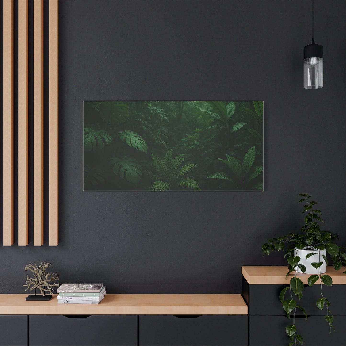Jungle Matte Canvas Wall Art — Lush Green Tropical Forest Print (Stretched 1.25")