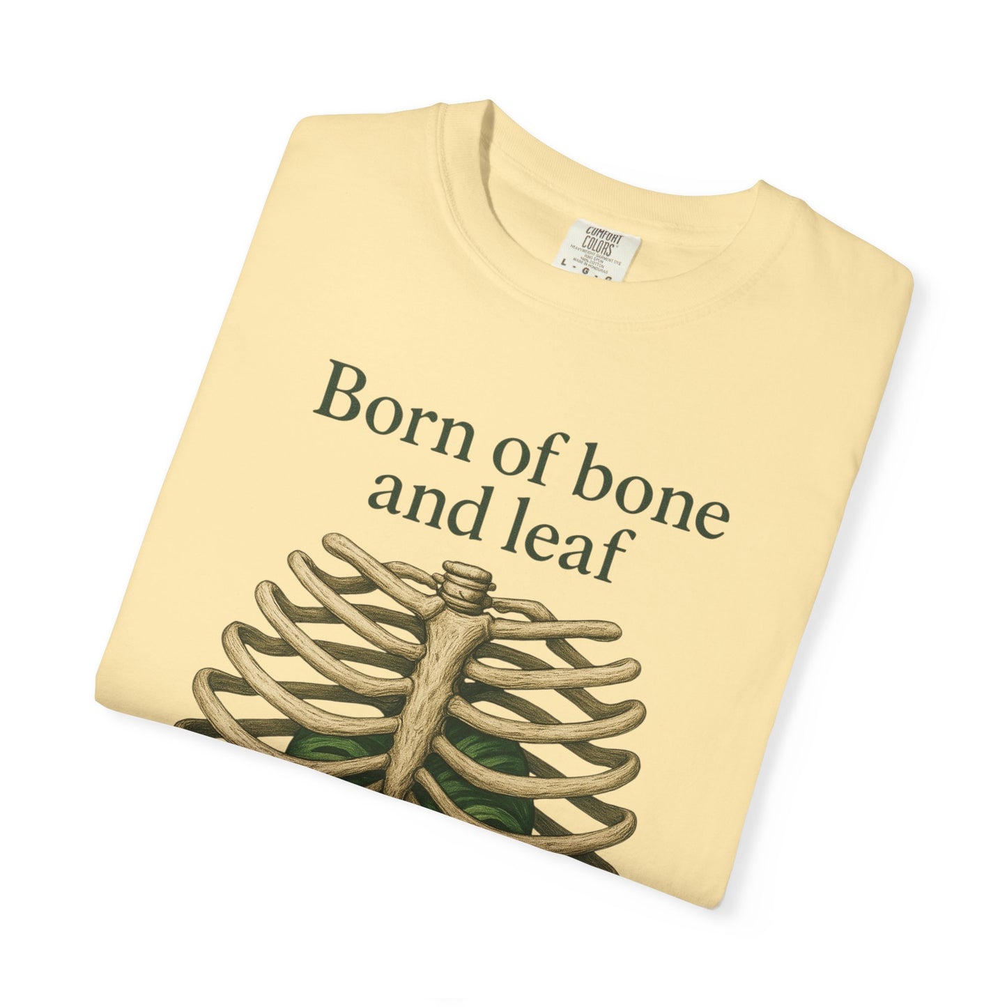 Born of Bone and Leaf T-Shirt — Botanical Ribcage Graphic Tee