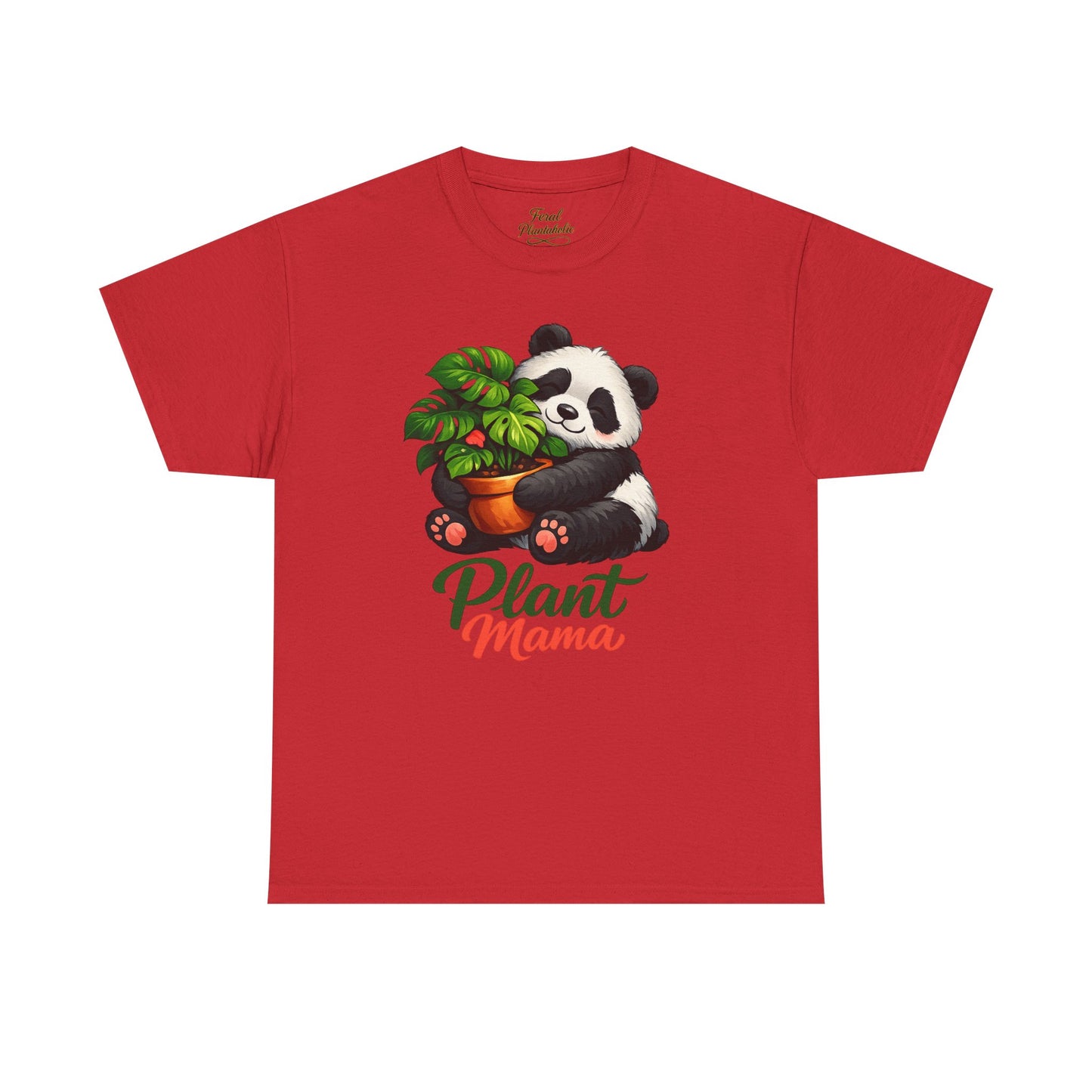 Plant Mama T-Shirt — Cute Panda Holding Potted Plant | Gardener Gift