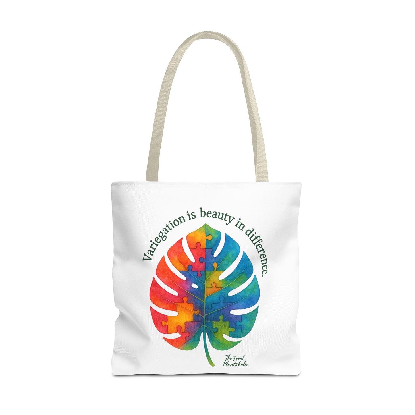Colorful Monstera Leaf Tote Bag, Eco-Friendly Shopping Bag, Puzzle Aesthetic Purse, Nature Lover Gift, Art Tote for Every Occasion