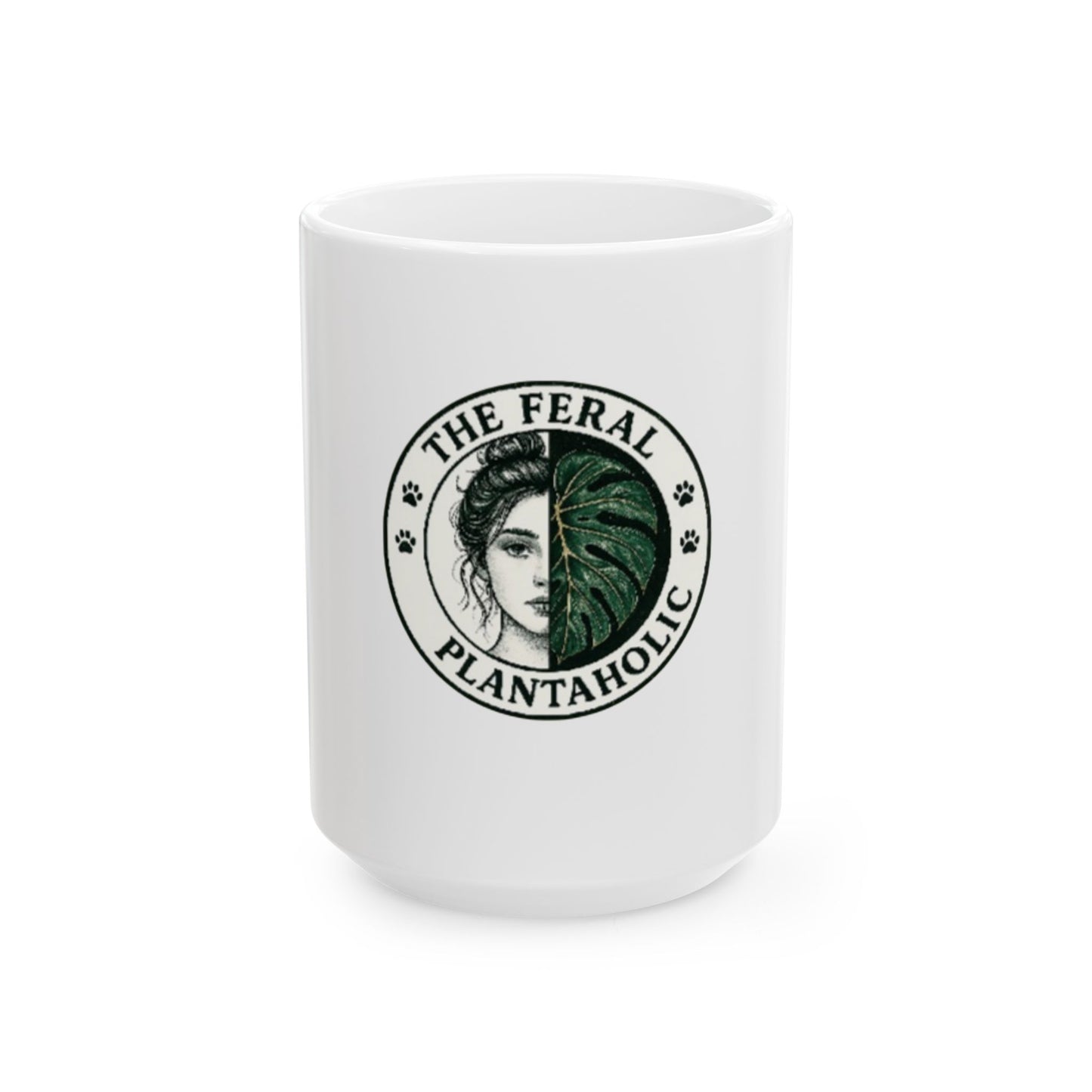 Feral Plantaholic Ceramic Mug - Perfect Gift for Plant Lovers, Eco-Friendly Coffee Cup, Home and Office Decor, Greenery Enthusiasts