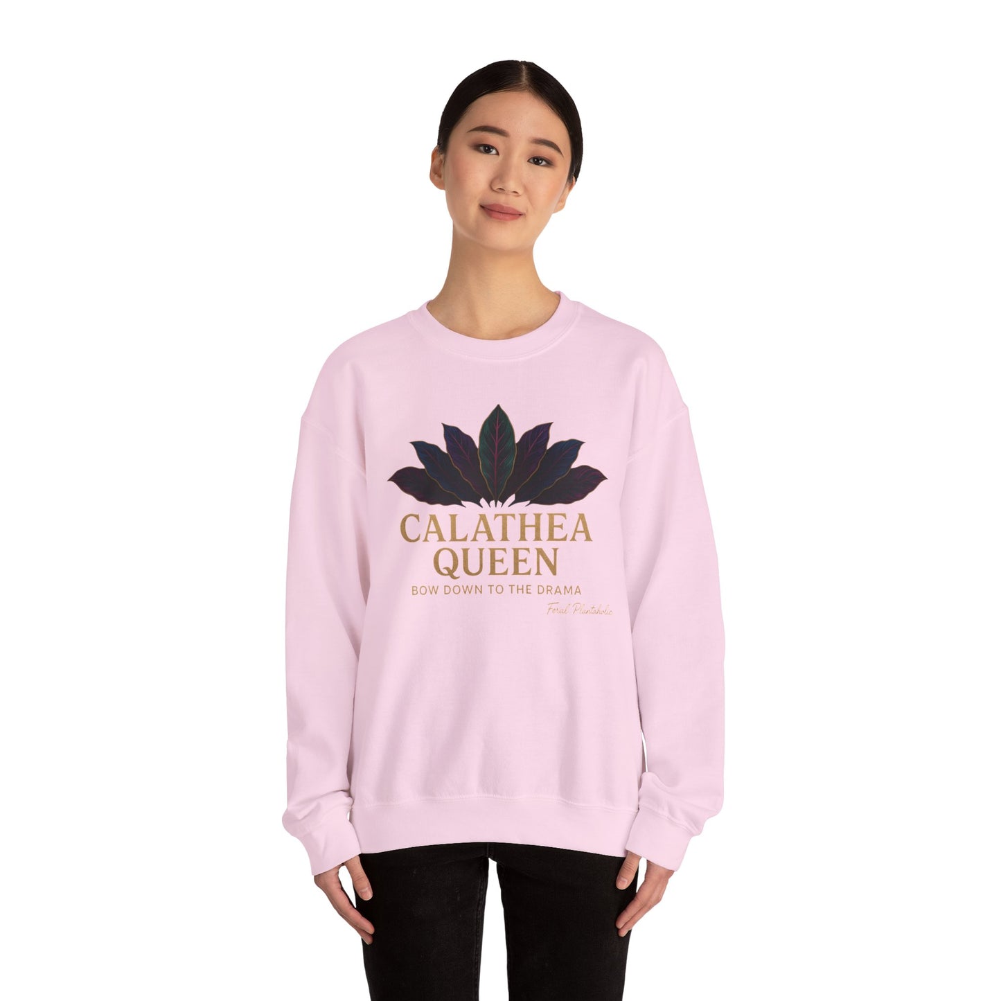 Calathea Queen Sweatshirt - Cozy Crewneck for Plant Lovers, Gift for Gardeners, Lounge Wear, Botanical Fashion, Nature Inspired Apparel