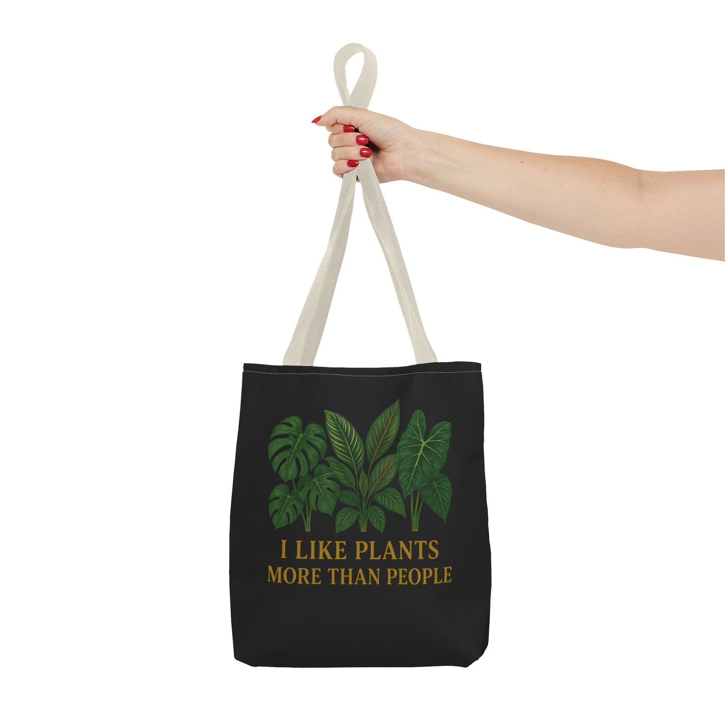 Plant Lover Tote Bag — “I Like Plants More Than People” Botanical Canvas Tote