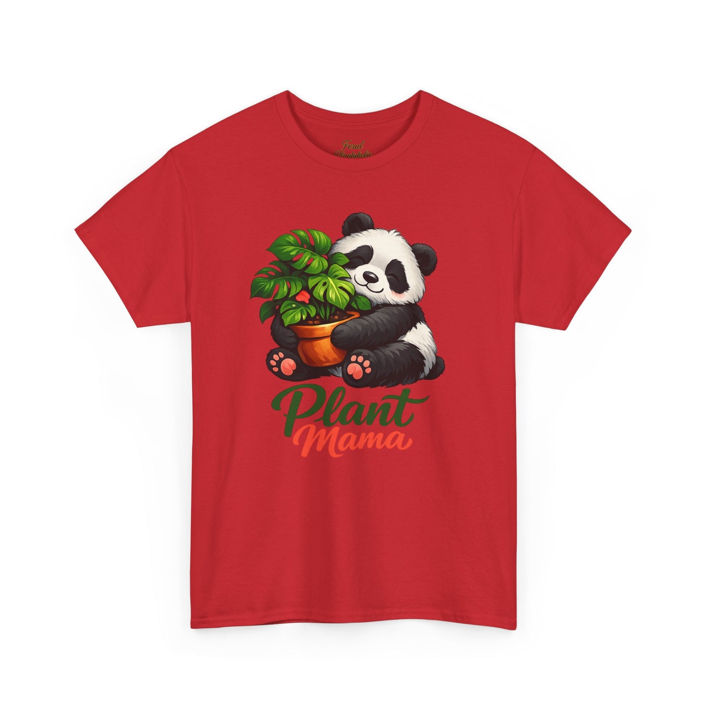 Plant Mama T-Shirt — Cute Panda Holding Potted Plant | Gardener Gift