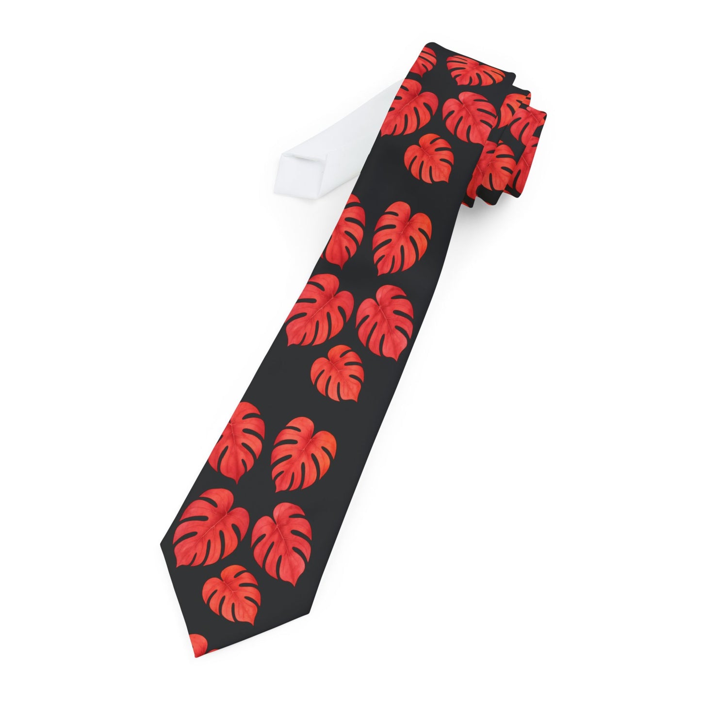 MonsteracLeaf Necktie | Stylish Accessory for Men in Red