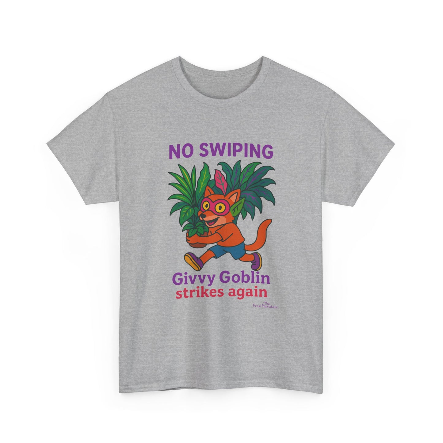 Givvy Goblin Unisex Heavy Cotton Tee - Fun Cartoon Shirt for Casual Wear, Gifts, Parties, and Holidays