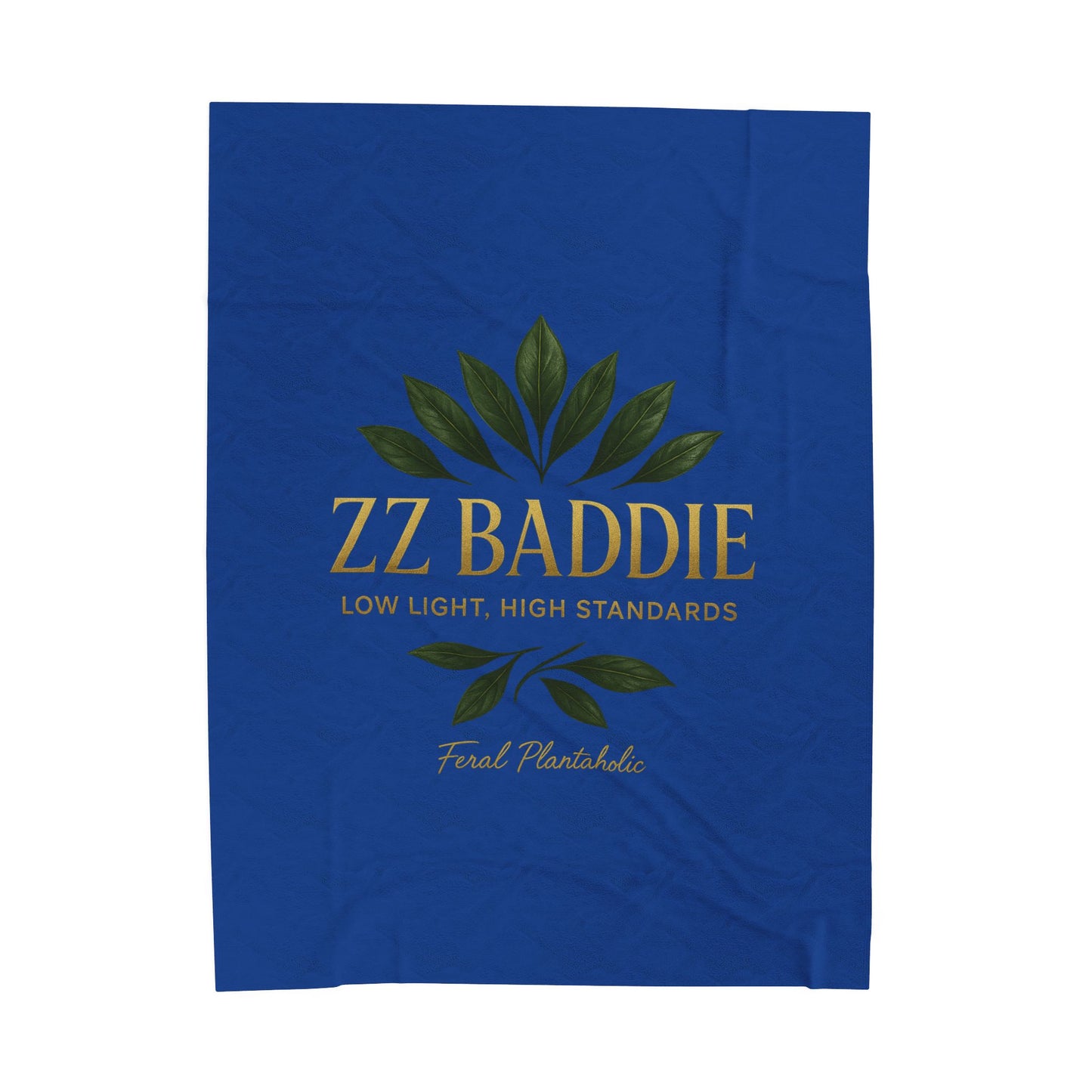 Cozy Velveteen Plush Blanket for Plant Lovers - ZZ Baddie Design, Perfect Gift for Home Decor, Housewarming, and Cozy Nights