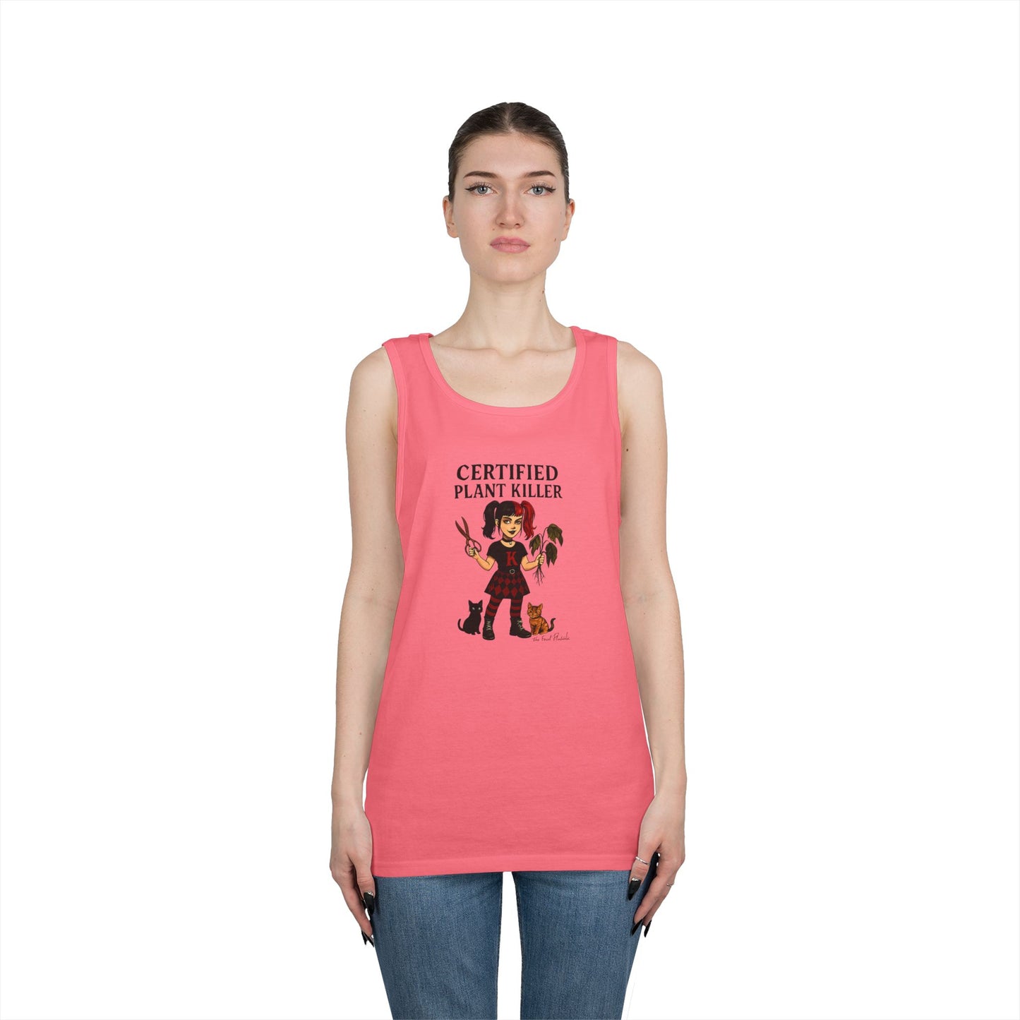 Certified Plant Killer Unisex Heavy Cotton Tank Top, Plant Lover Gift, Gardening Humor Apparel, Casual Summer Wear, Funny Gift for Friends