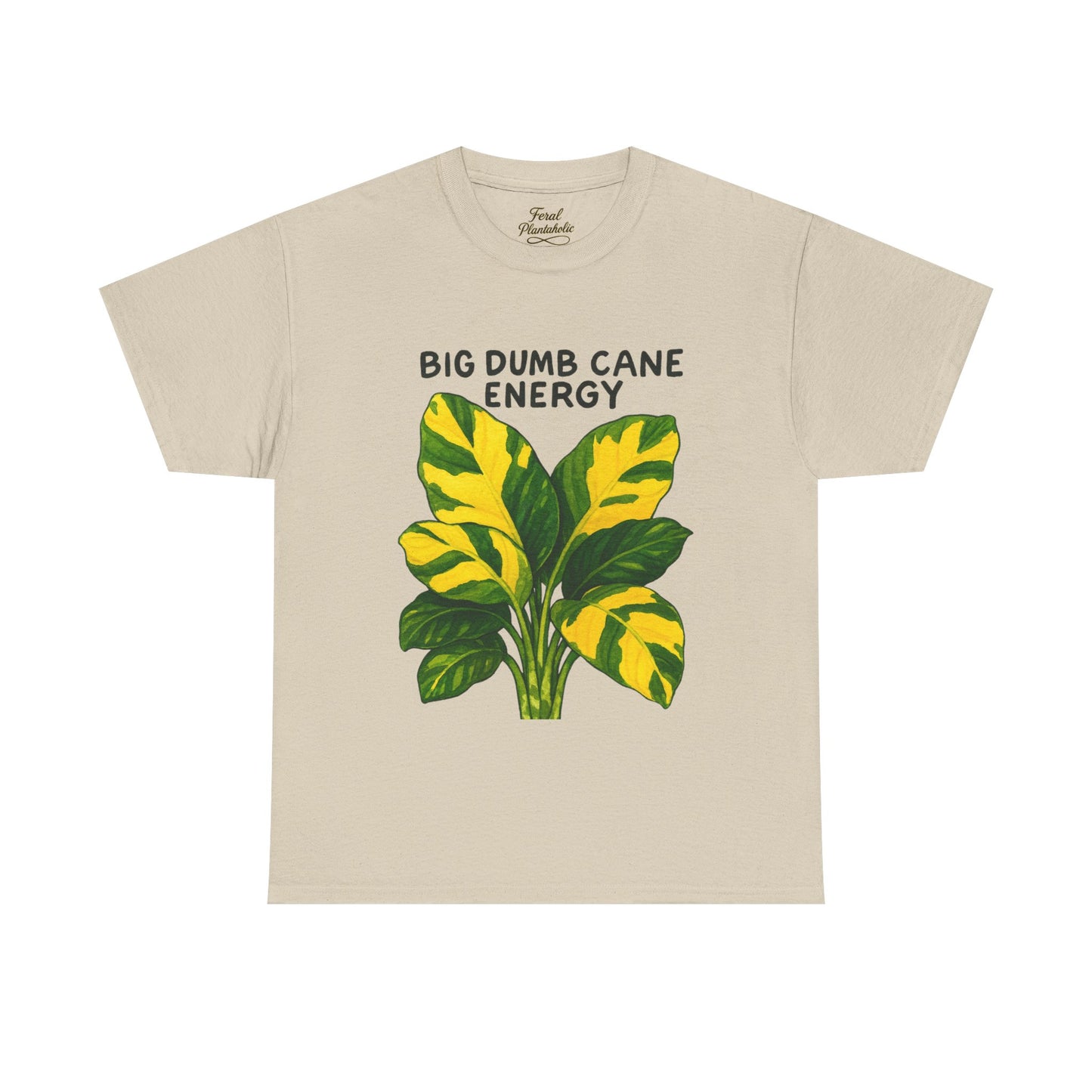 Big Dumb Cane Energy T‑Shirt — Variegated Dieffenbachia Plant Tee
